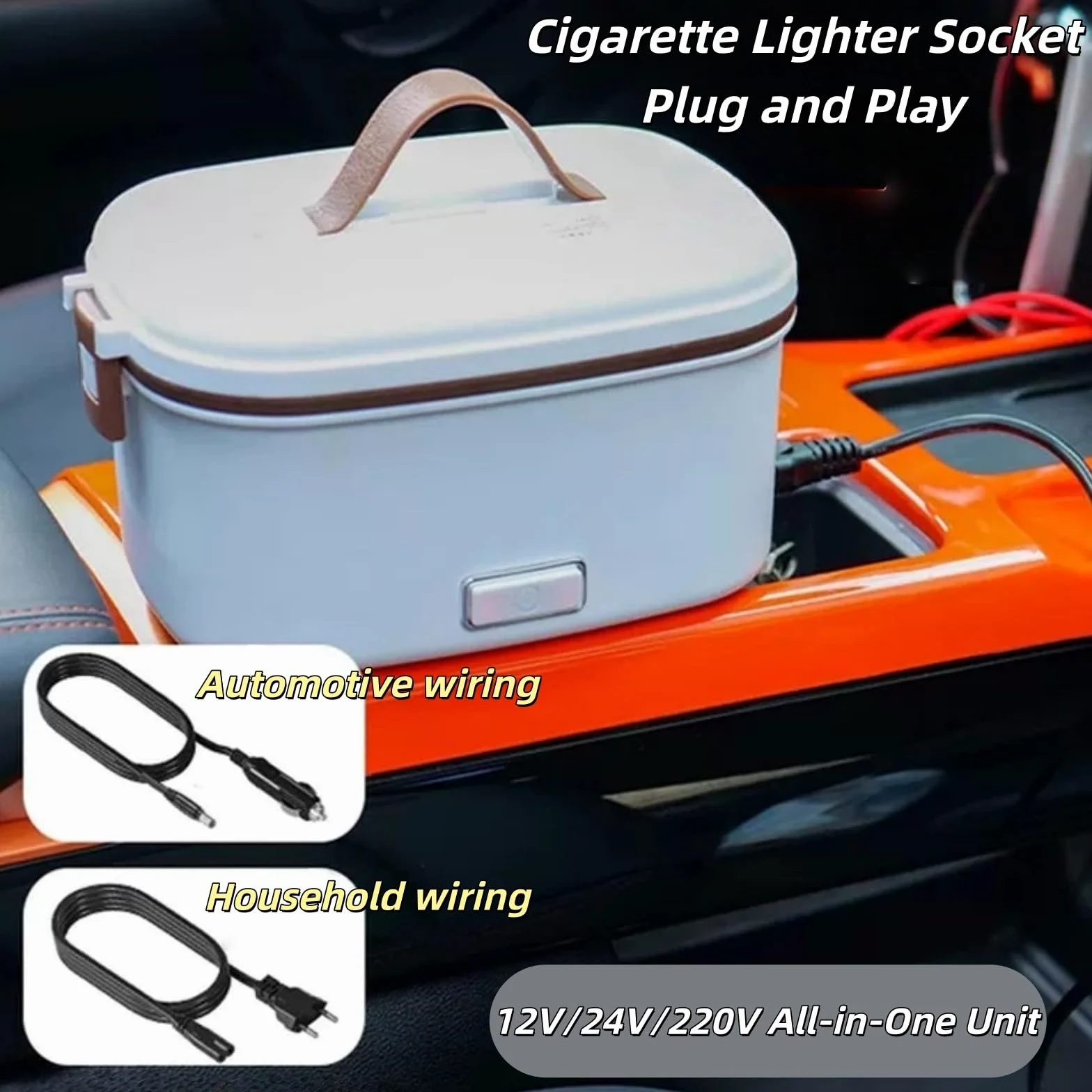 Contenitore termico per il pranzo alimentato dall'auto,vaporiera portatile elettrica per mantenere caldi i pasti,contenitore termico portatile elettrico per il pranzo(Style Two)