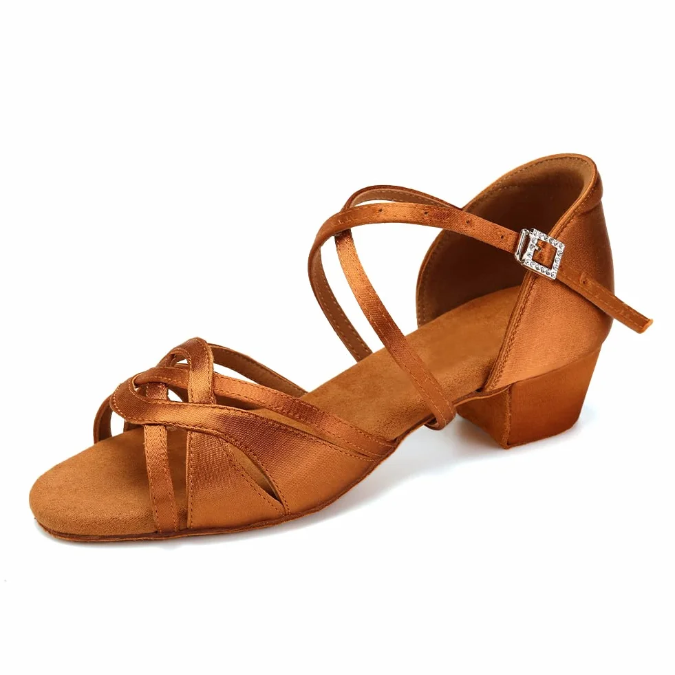 HIPPOSEUS Scarpe da Ballo Latino per Donne con Tacco Basso Modello 3038