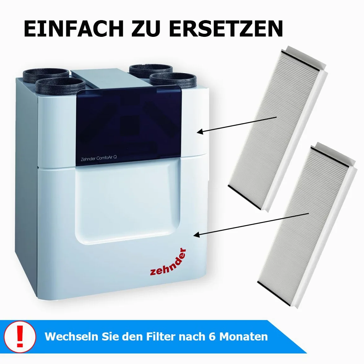 Tops Filtri per Zehnder ComfoAir Q350/450/600 | 12x Filtri G4 | Sostituisce Originale Zehnder 400502012