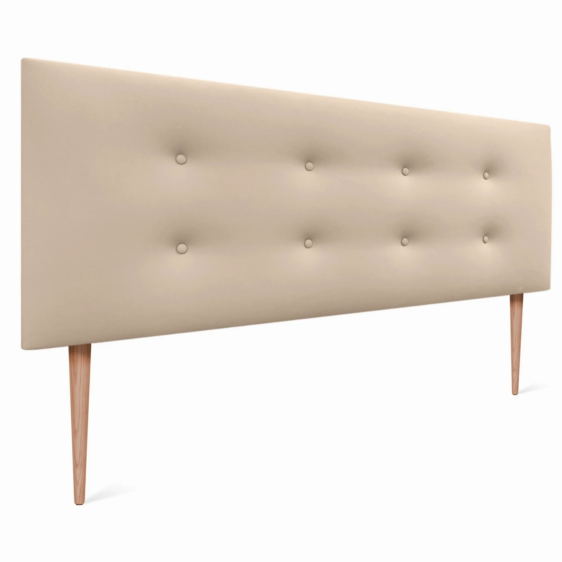 DHOME Testiera in Similpelle o Tessuto AQUALINE Pro con 2 file di Bottoni e Gambe Testiera Imbottita per Letto di Lusso (160x105cm con gambe (Letti 150/160), Similpelle Beige)