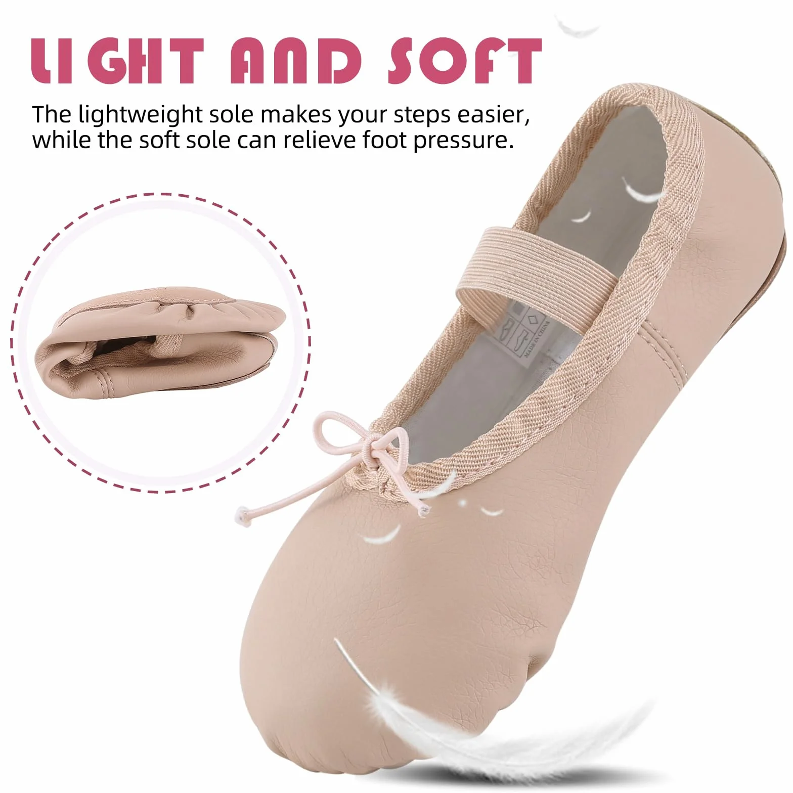 Scarpette Danza Classica in Pelle Bambina Scarpe da Ballo Donna Ragazze Pilates Yoga Ginnastica Ballerina