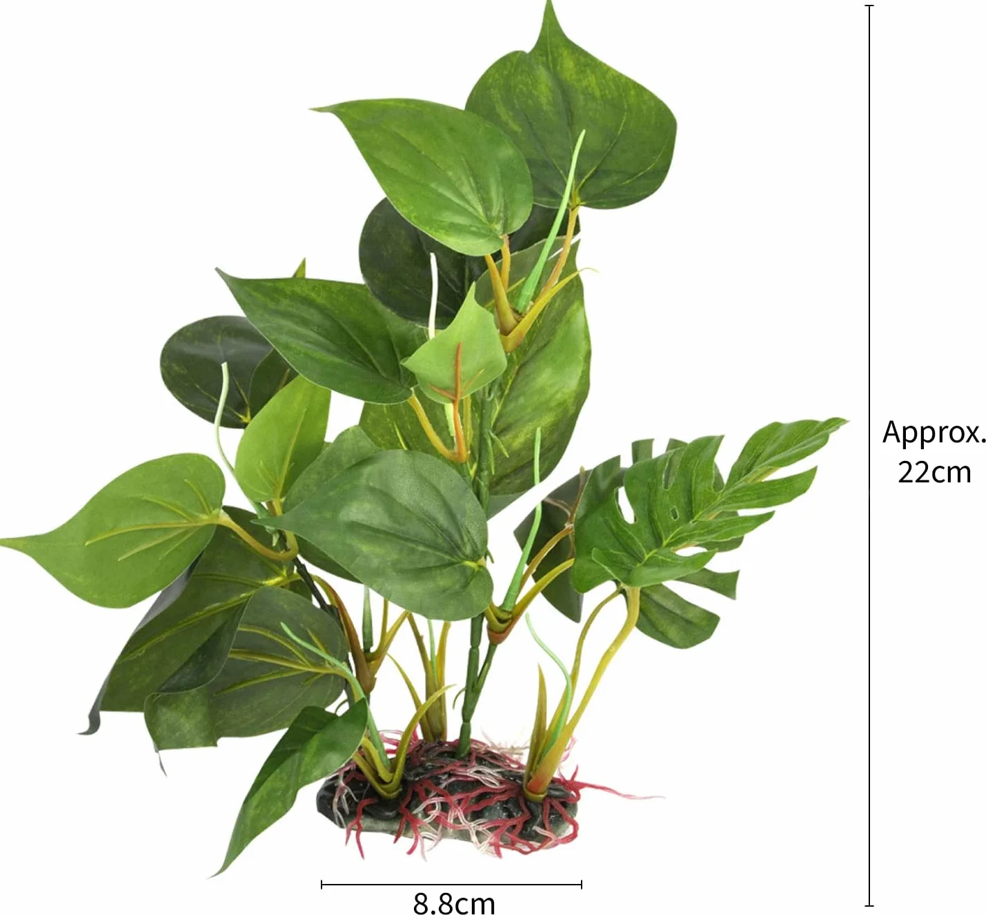 Digiflex Pianta Artificiale da Acquario 20 cm Foglie Verdi Ornamentali
