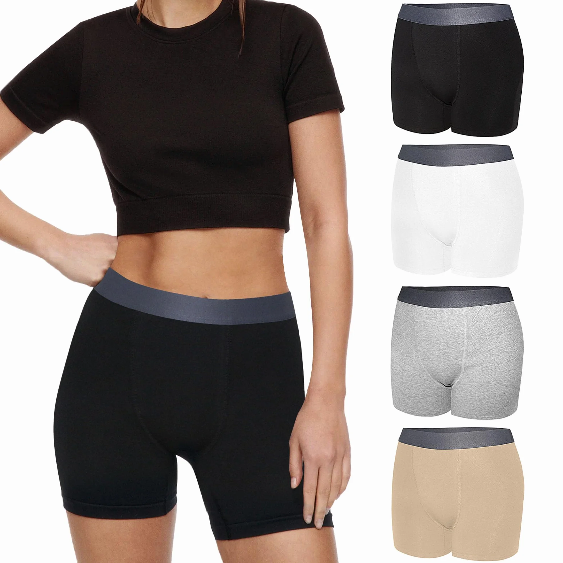 Mutande Boxer Donna Culotte a Pantaloncino Cotone Shorts Pantaloncini Sottogonna Donna Boxer Leggings Corti Mutande Pacco da 4