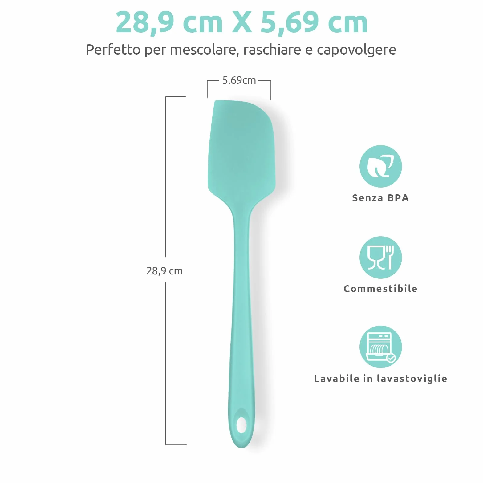 Spatola Flessibile Grande in Silicone U-Taste 315℃ Resistente al Calore Antiaderente 29cm