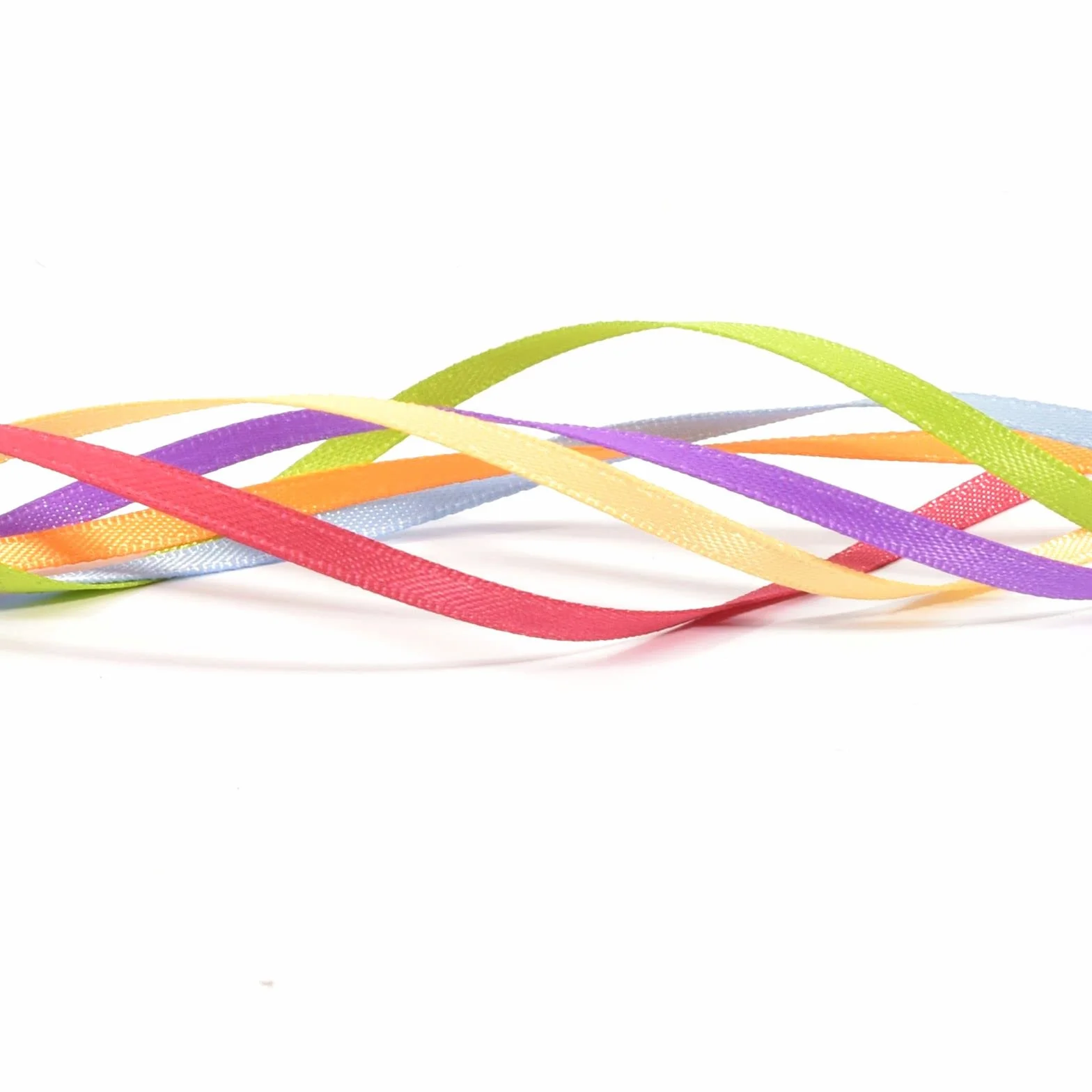 Vaessen Creative Nastro Satin Primavera 6 Colori 6 mm x 2 m Biadesivo Lucido per Scrapbooking
