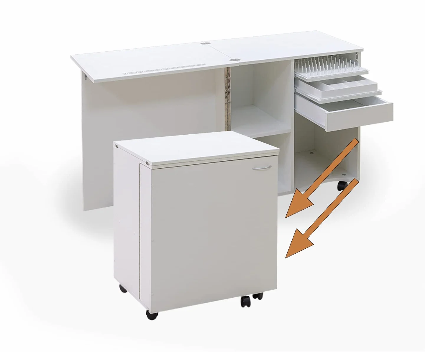 Comfort COMPACT | Mobiletto per Macchina da Cucire | Armadi da Сucito | (Oak Kendal Cognac)