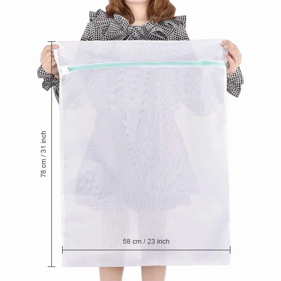 OTraki Sacchetti per Lavatrice, 60 X 80 cm Borsa Lavanderia con Cerniera Sacchetti Biancheria Lavatrice Grande Sacco Lavanderia per Camiceria, Calze, Intimo e Vestiti Borse di Lavaggio(2 Pezzi)