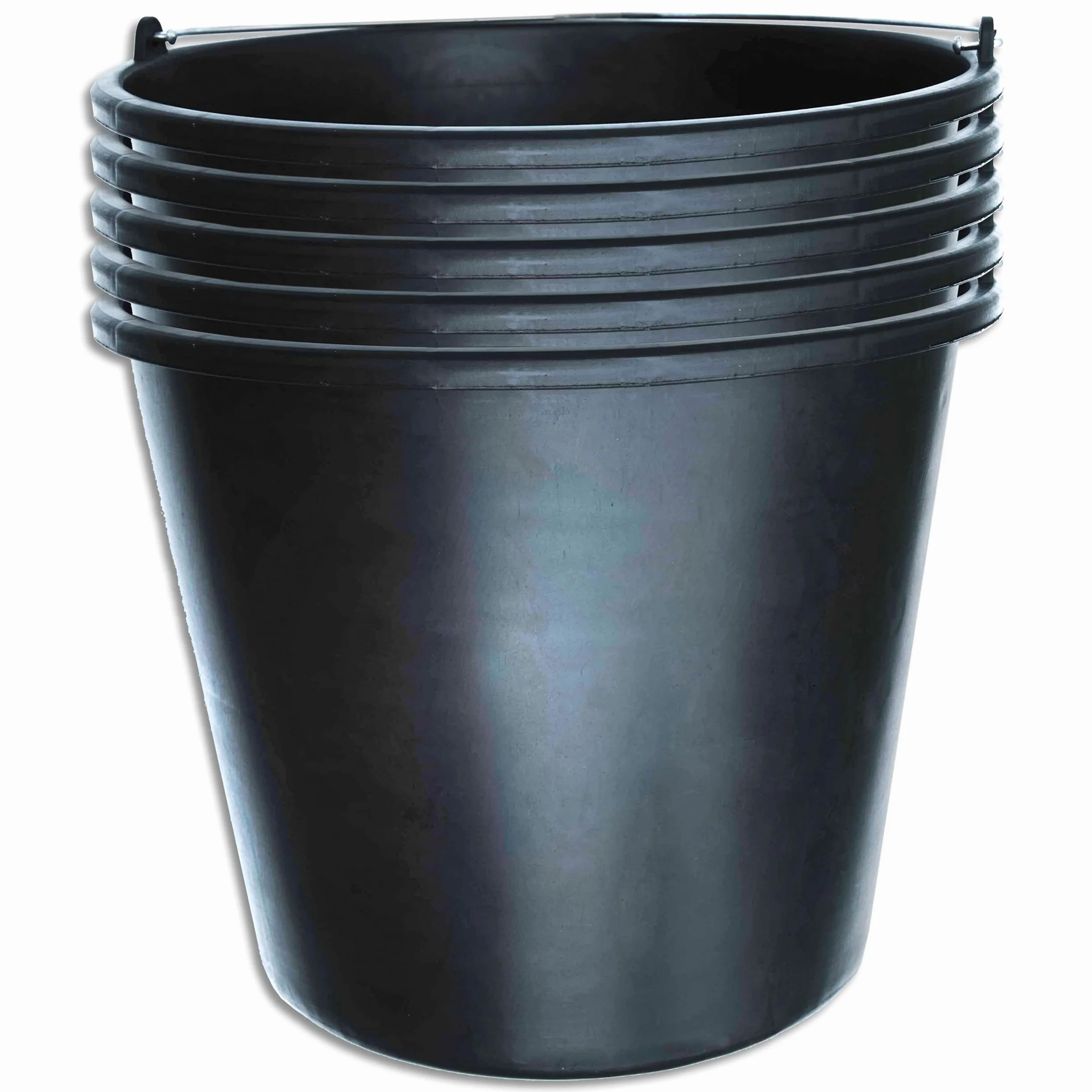 Wohnkult Secchio, 5 pezzi, 20 litri, Nero, Plastica