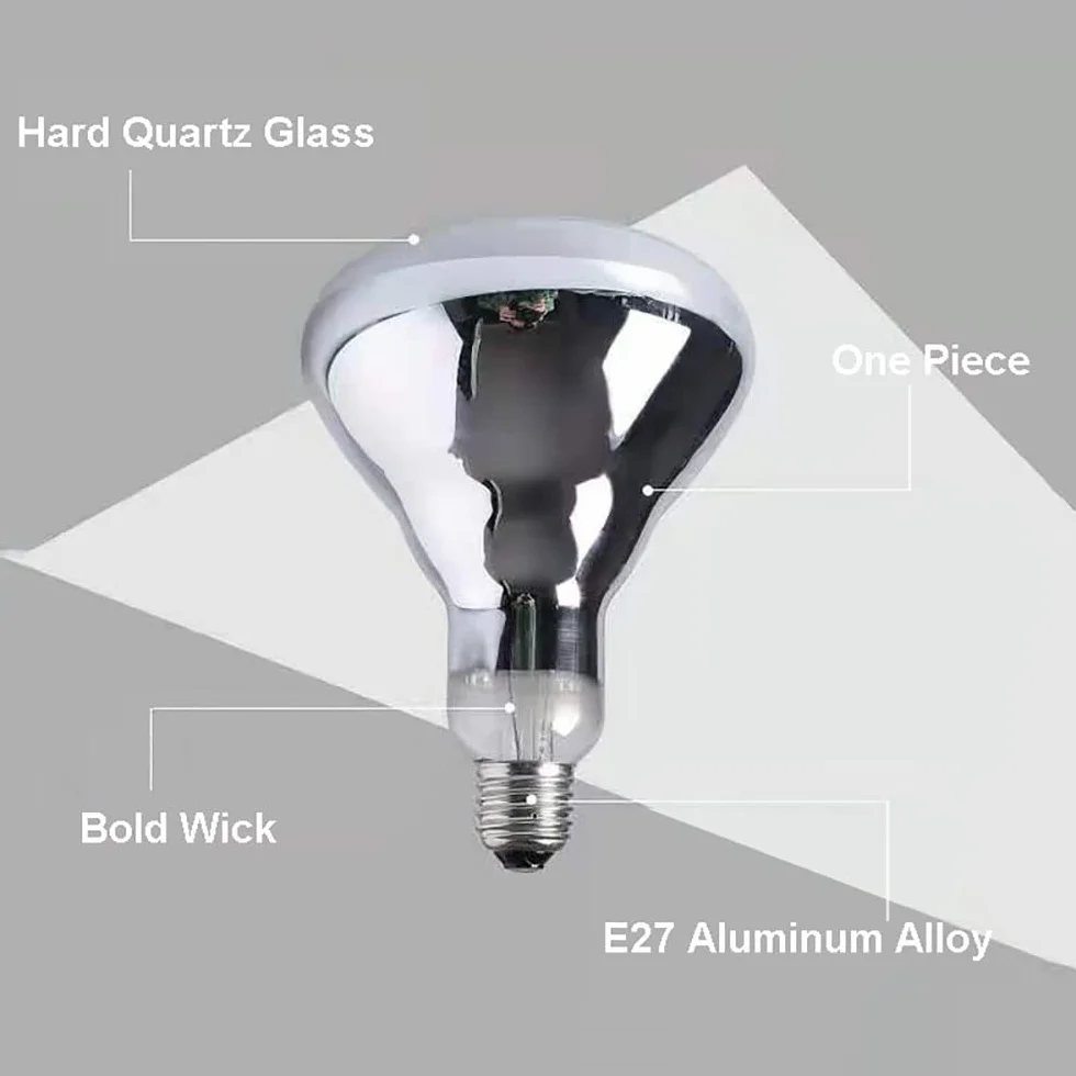 Lampada Riscaldante Alimenti 250W Lampade Riscaldamento Commerciale Argento
