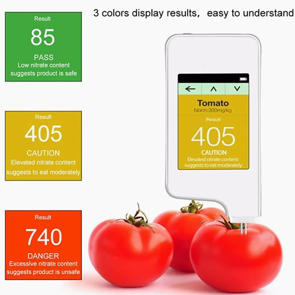 COYEUX Tester di nitrati 6 in 1, rilevatore di residui di pesticidi, misuratore di Radiazioni per Carne di Frutta e Verdura, per Frutta, Verdura, Carne e Pesce - Test accurati e affidabili