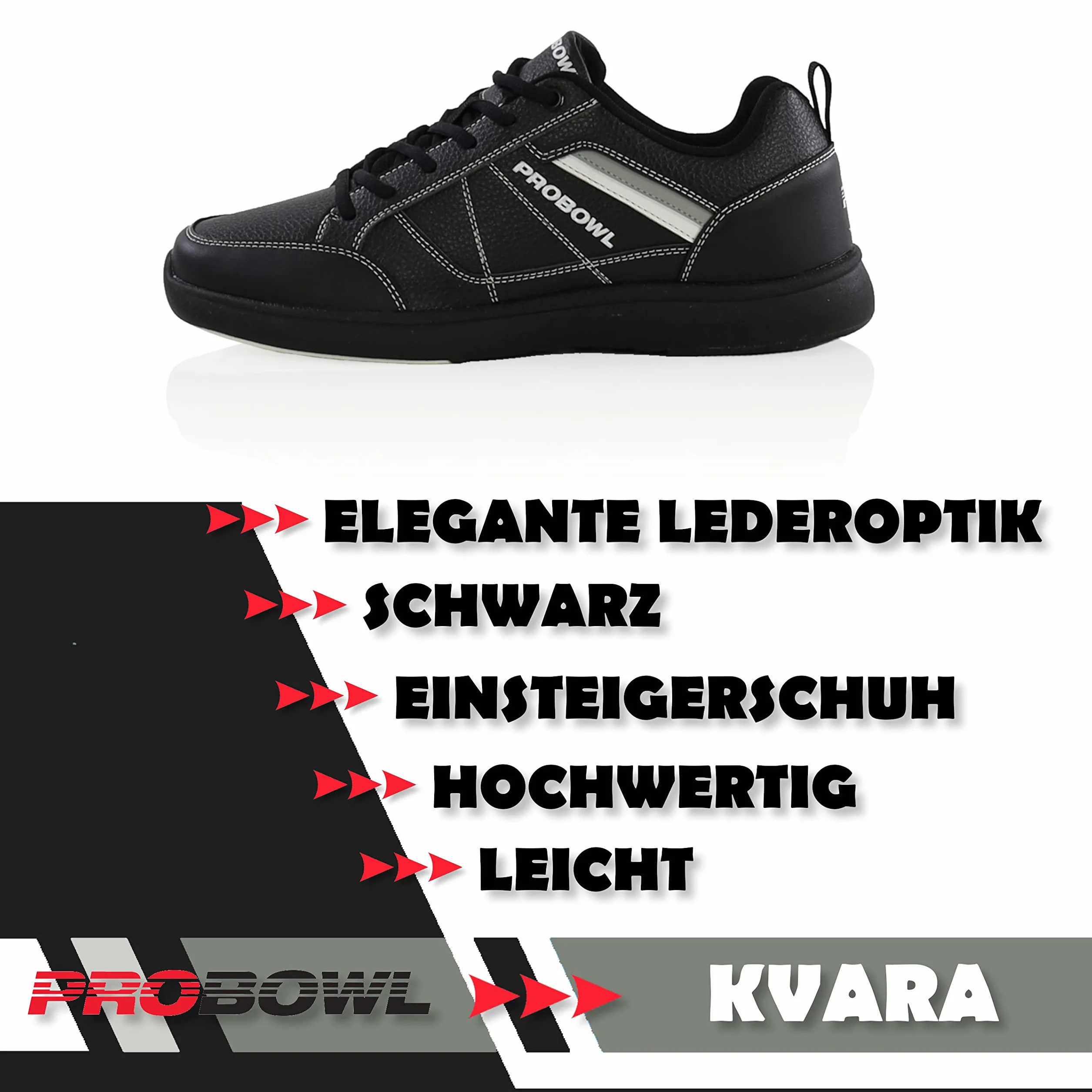 EMAX Scarpe da bowling uomo Pro Bowl Kvara Nero