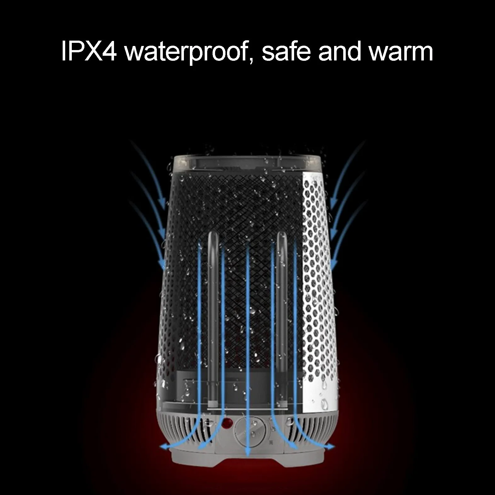 Stufetta, Portatile oscillante riscaldatore Elettrico con Tip-Over Protection, IPX4 Impermeabile, Piccolo e Tranquillo, Adatto per Ufficio Uso Domestico
