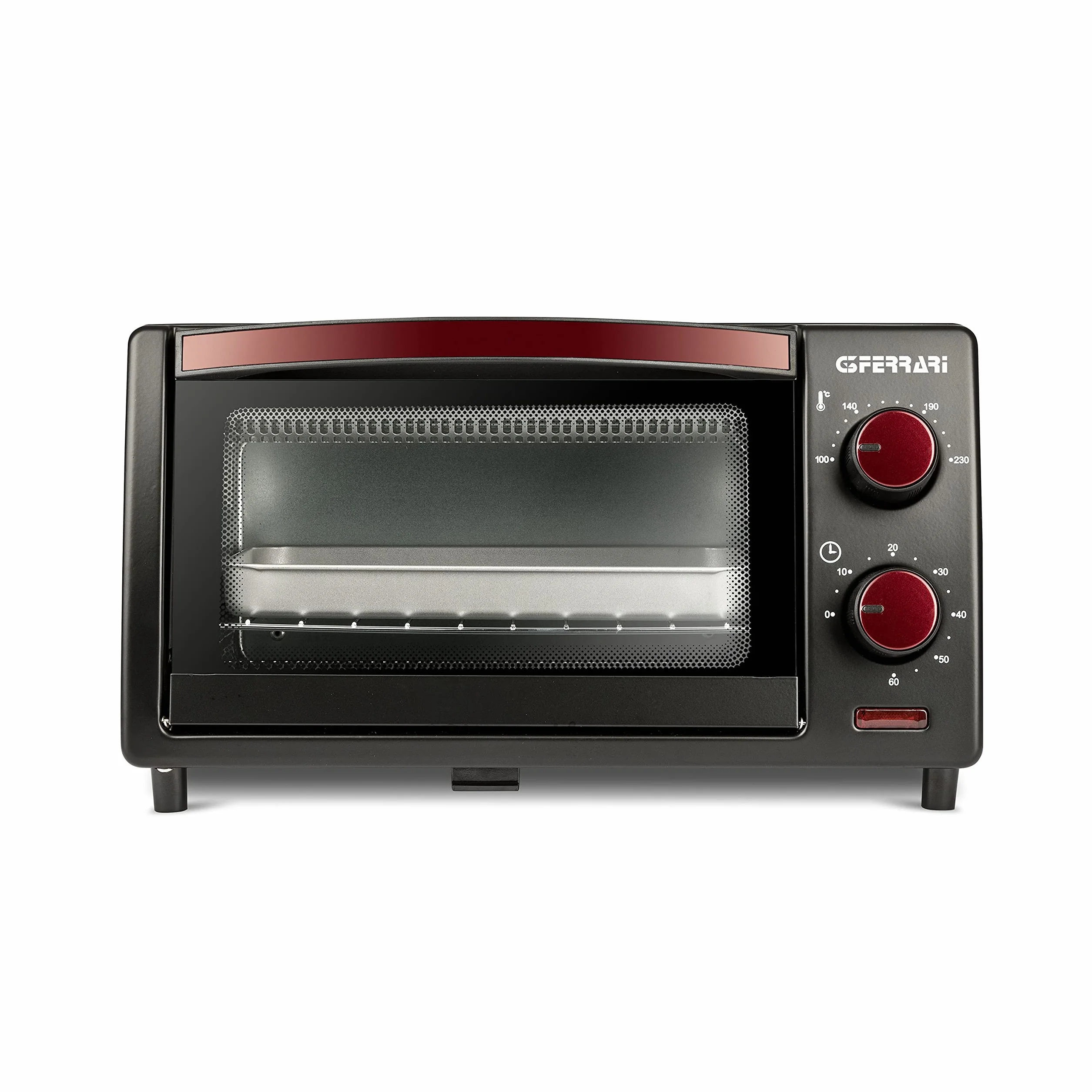 G3 Ferrari Il Moro 10 Fornetto elettrico 10L 800W 60 min Timer 100-230°C Griglia INOX Rosso Nero