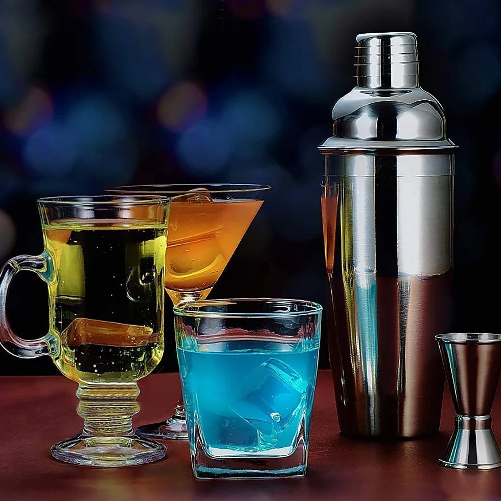 Shaker da Cocktail Professionale in Acciaio Inox 750 ml Martinishaker con Setaccio