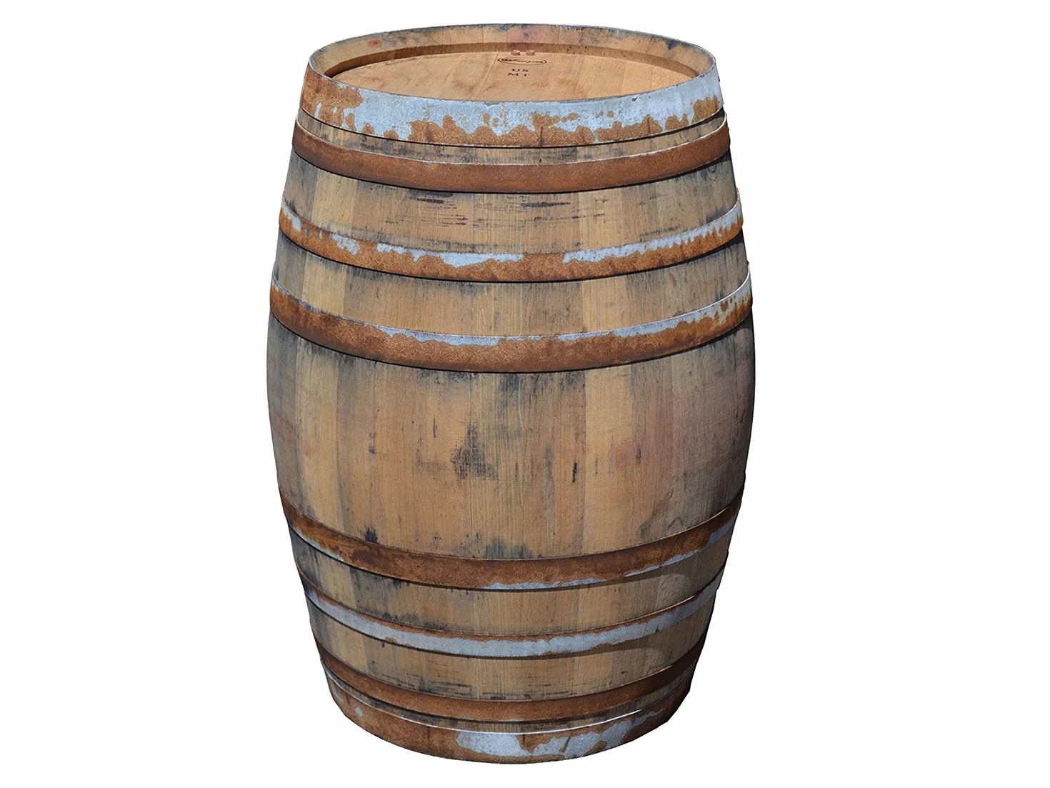 Temesso Botte da Vino Rustica in Rovere, barile, da Usare Come Tavolo, Decorazione - Altezza 95cm, Contenuto 225 litro (con Fissaggio degli Anelli)