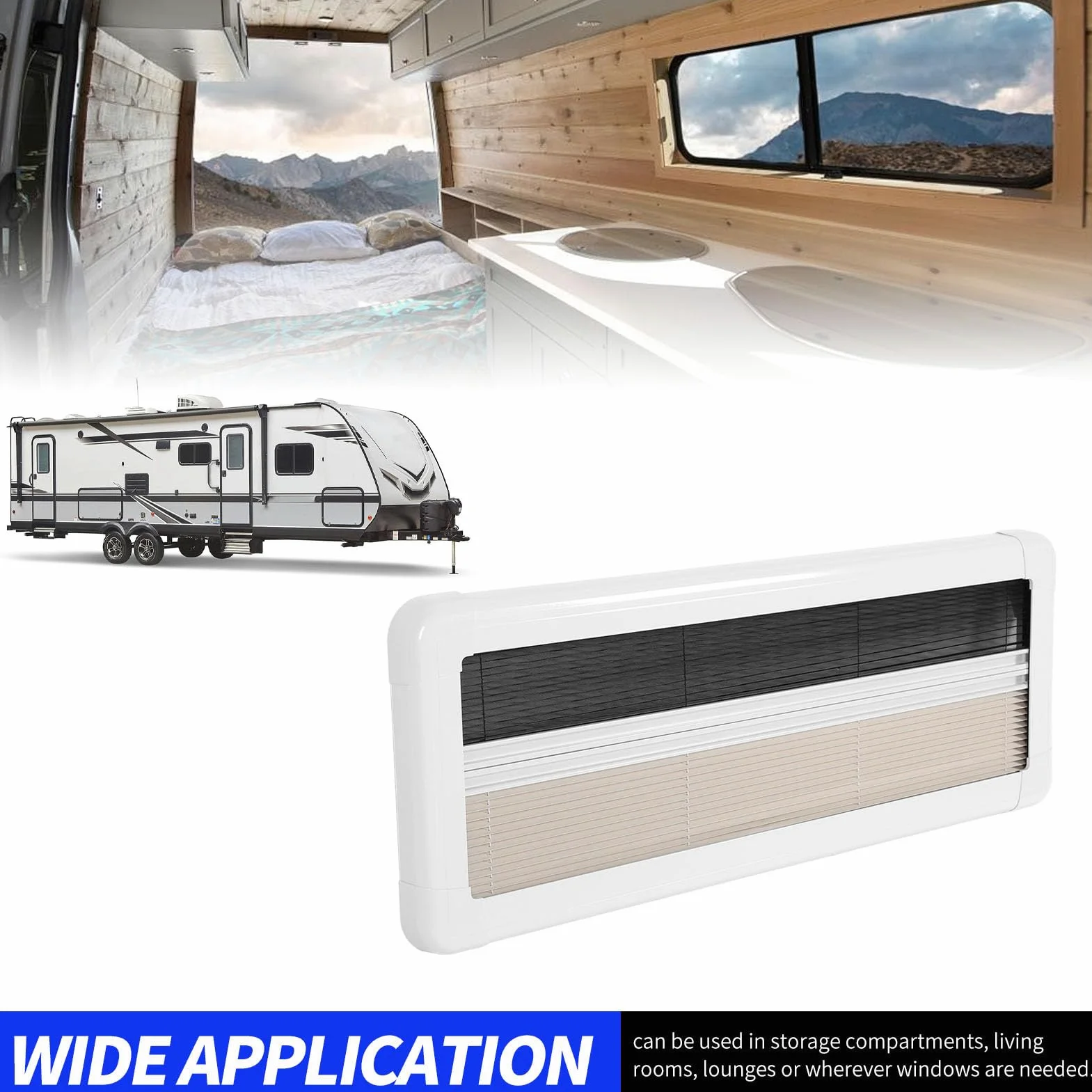 Tendine Parasole per Camper, Tendine Plissettate Anti- per Camper, Protezione Privacy per Roulotte e Furgoni