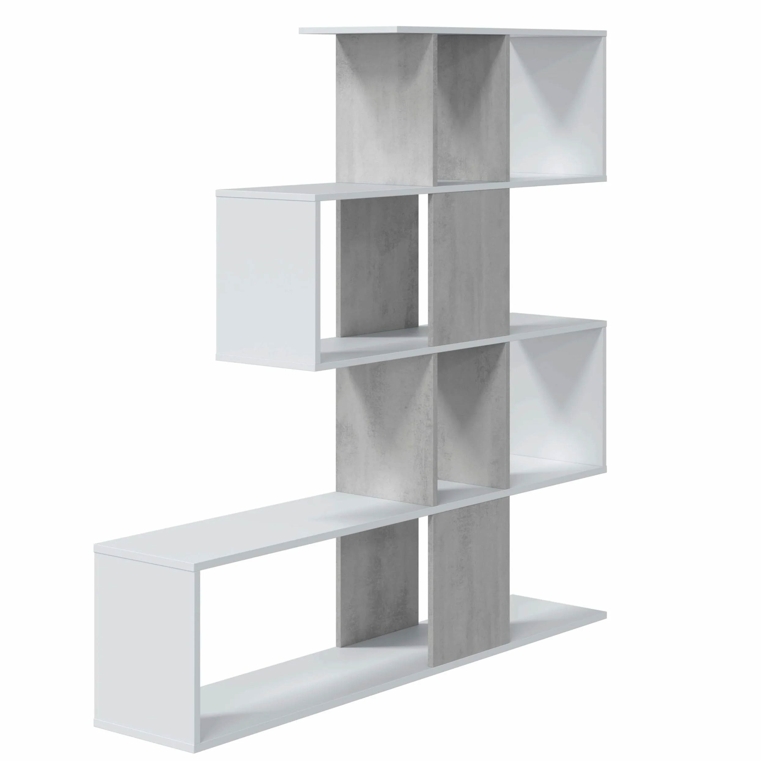 Dmora Kafka H03 Libreria, Grigio/Bianco, 145 x 29 x 145, Melamina