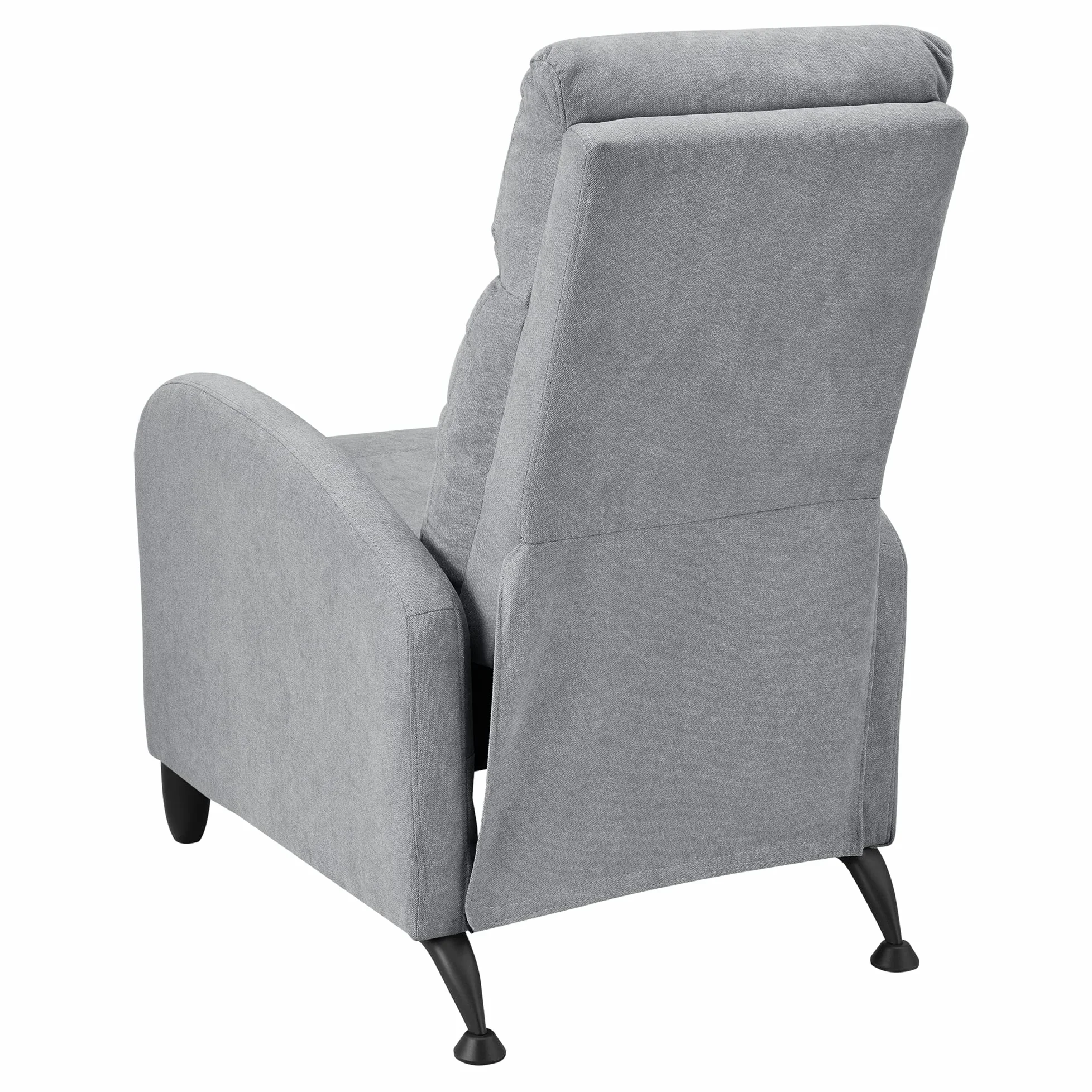 [en.casa] Poltrona Relax con Schienale Reclinabile e Poggiapiedi Ribaltabile Poltrona con Braccioli Rivestimento in Tessuto Grigio Chiaro