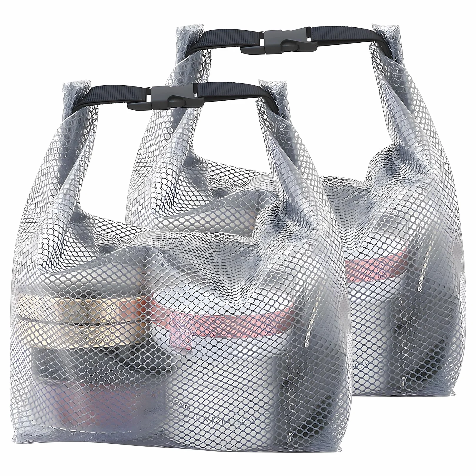 2 Pz Borsa Cosmetica Impermeabile, Pochette Trasparente da Viaggio, Pochette Viaggio Impermeabile, Grande Borsa da Toilette da Trucco da Doccia in EVA per Campeggio, 35 x 15,5 x 27,5 cm