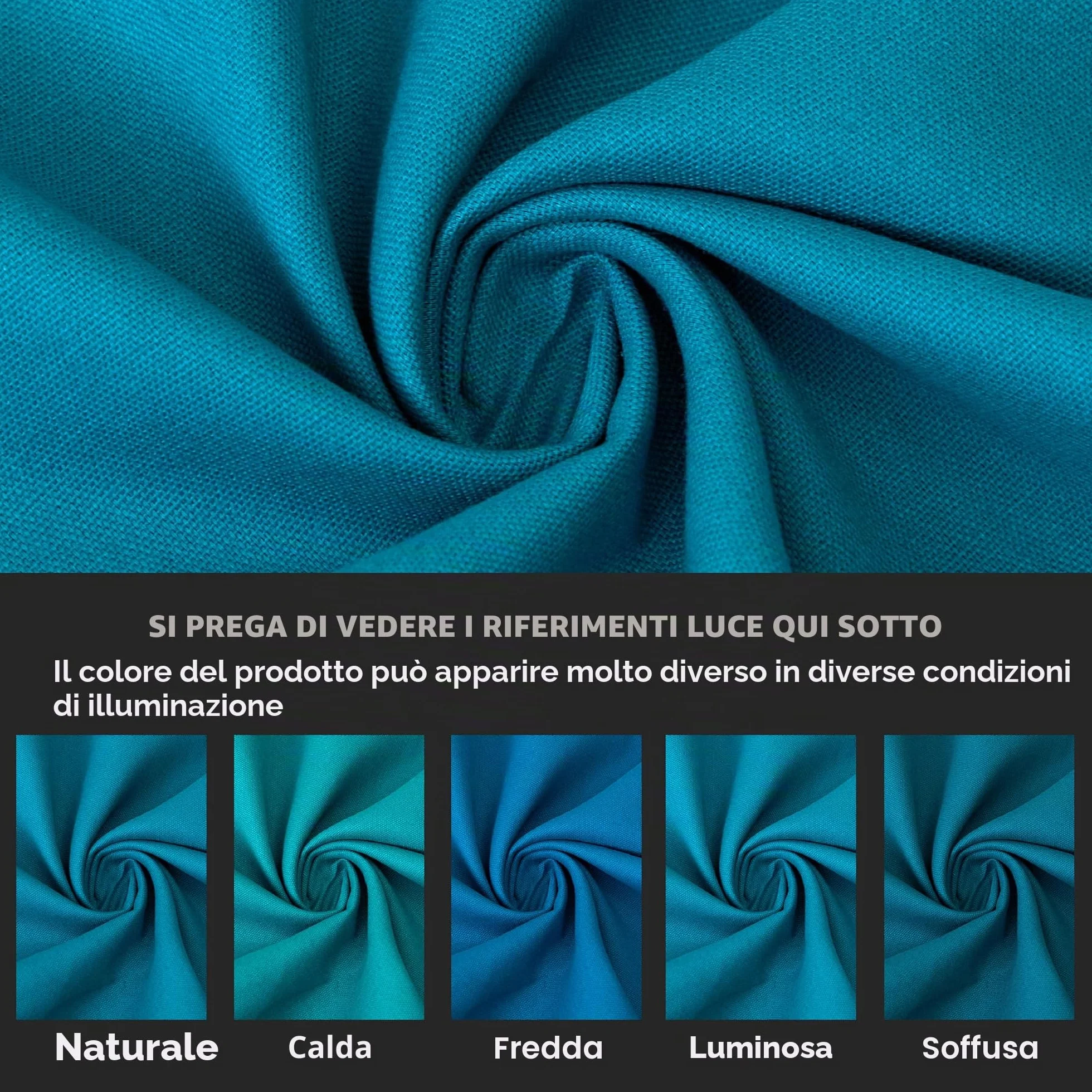 Encasa XO Set di 2 Federe per Cuscini in Cotone 40x40 cm Azul Blu Tinta Unita Lavabili in Lavatrice