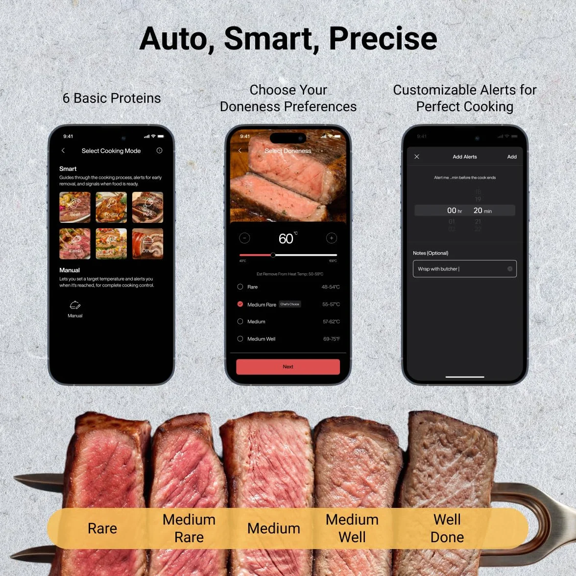 Typhur Sincronizzazione WiFi Wireless Carne Termometro Digitale, 2 Sonde, Base Intelligente, Display LCD, Portata illimitata, Bluetooth 5.4, Migliore Stabilità, Precisione Certificato NIST, BBQ, Grill