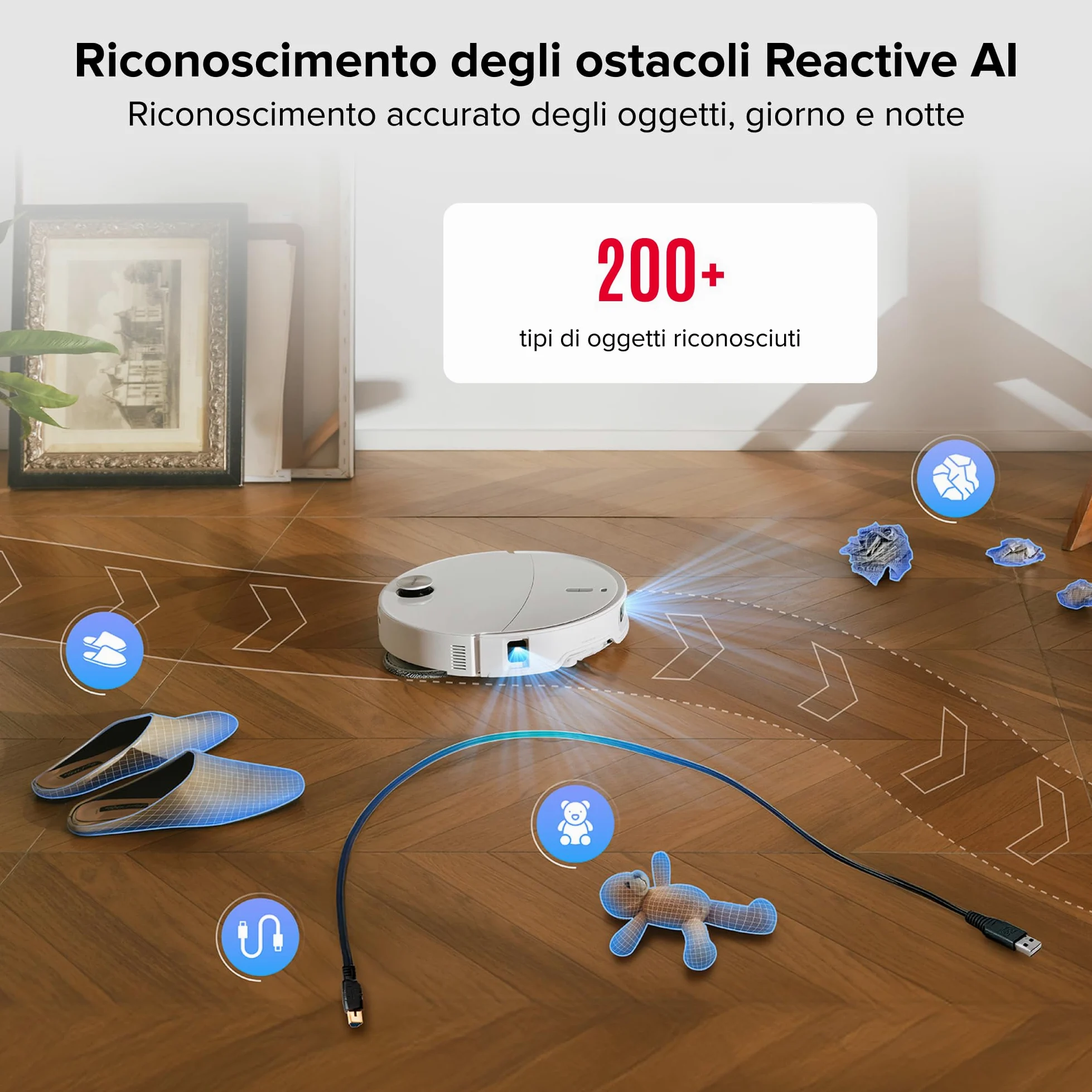 roborock Qrevo Curv 2 Pro Robot Aspirapolvere Lavapavimenti con LDS Retrattile, 7,98 cm, 25000 Pa, Zero-Grovigli, Acqua 100°C, Autopulente, Evita Ostacoli, per Peli di Animali Domestici