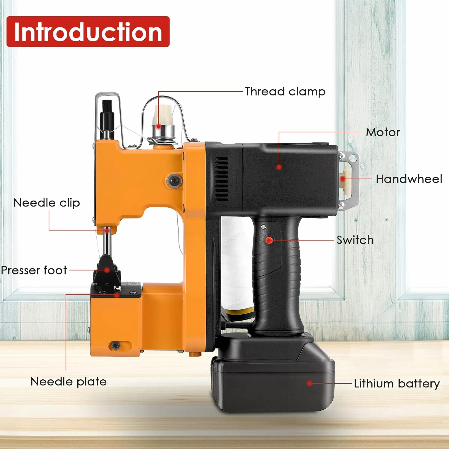 Macchina da Cucire Portatile Cucitrice Portatile per Tessuti Closer Stitcher Per Borse Tessute, Borse di Pelle di Serpente, Borse di Riso