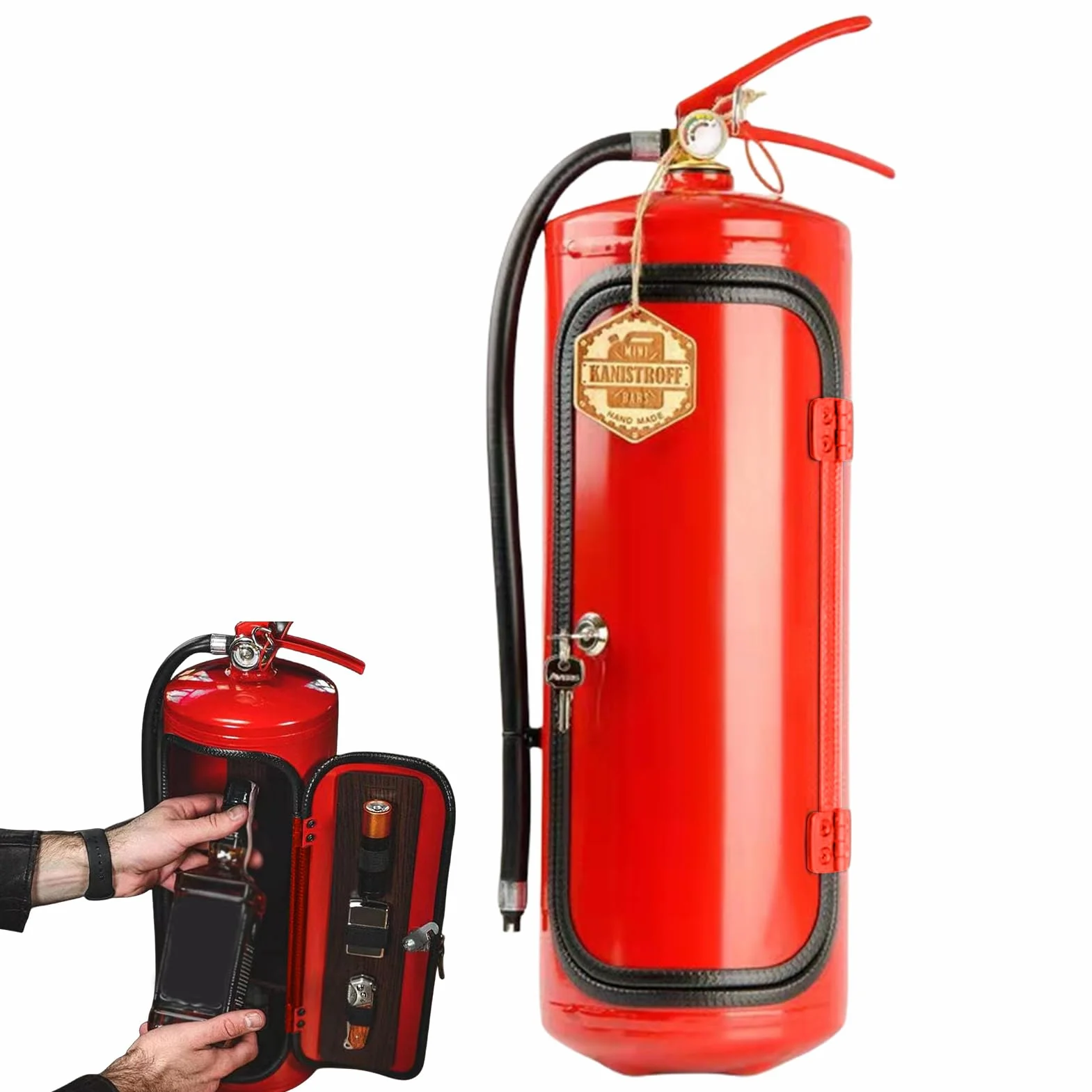 Estintore, bar mobile, metallo, per gli amanti del whisky e dei pompieri, scatole di immagazzinaggio per vino Liquore, armadio da vino, decorazione per ufficio