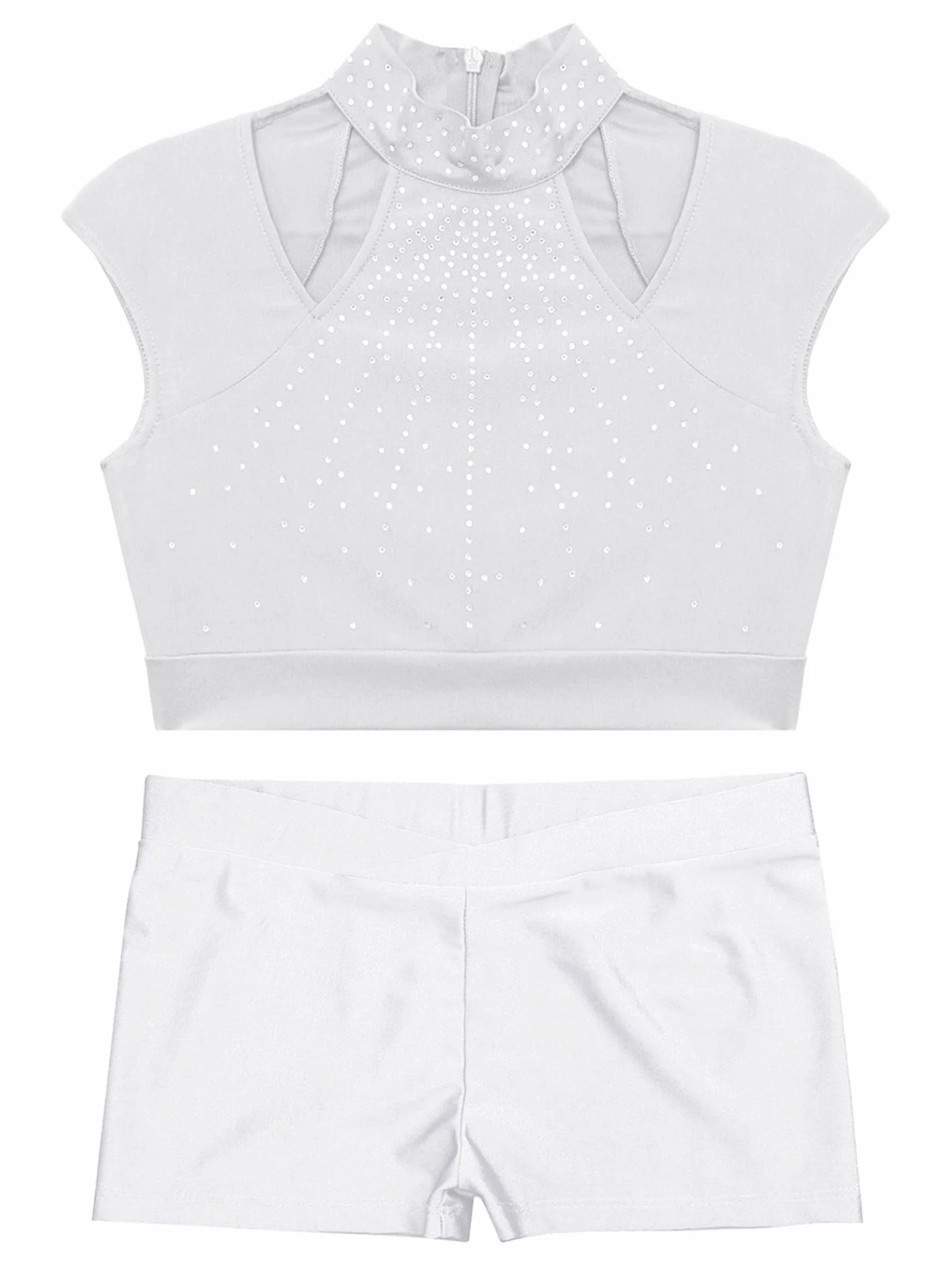 Yhong Abito Sportivo Ginnastica Bambine Crop Top Corto Pantaloni Sportivi Completo Yoga Palestra