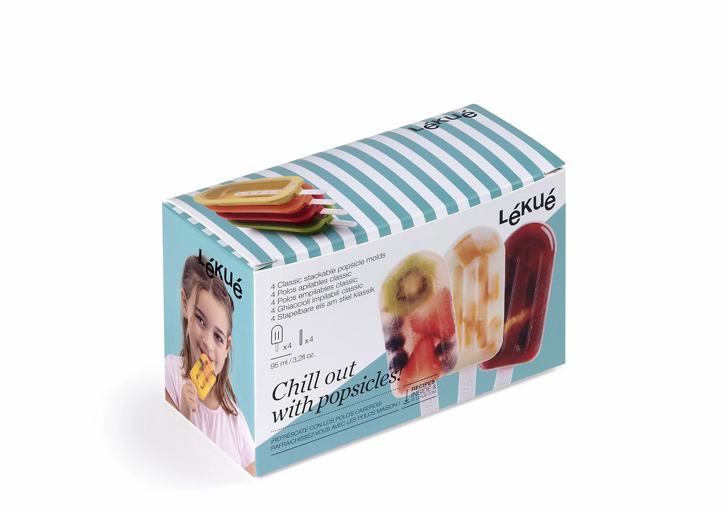 Lékué Stampo Di Gelato Classico 4 Pezzi Multicolore