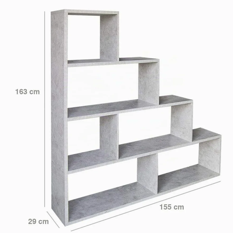 BAKAJI Libreria Scaffale A Scala Simms Legno MDF 4 Ripiani Casa Ufficio Per Riporre I tuoi Libri E Oggetti Vari (Rovere)