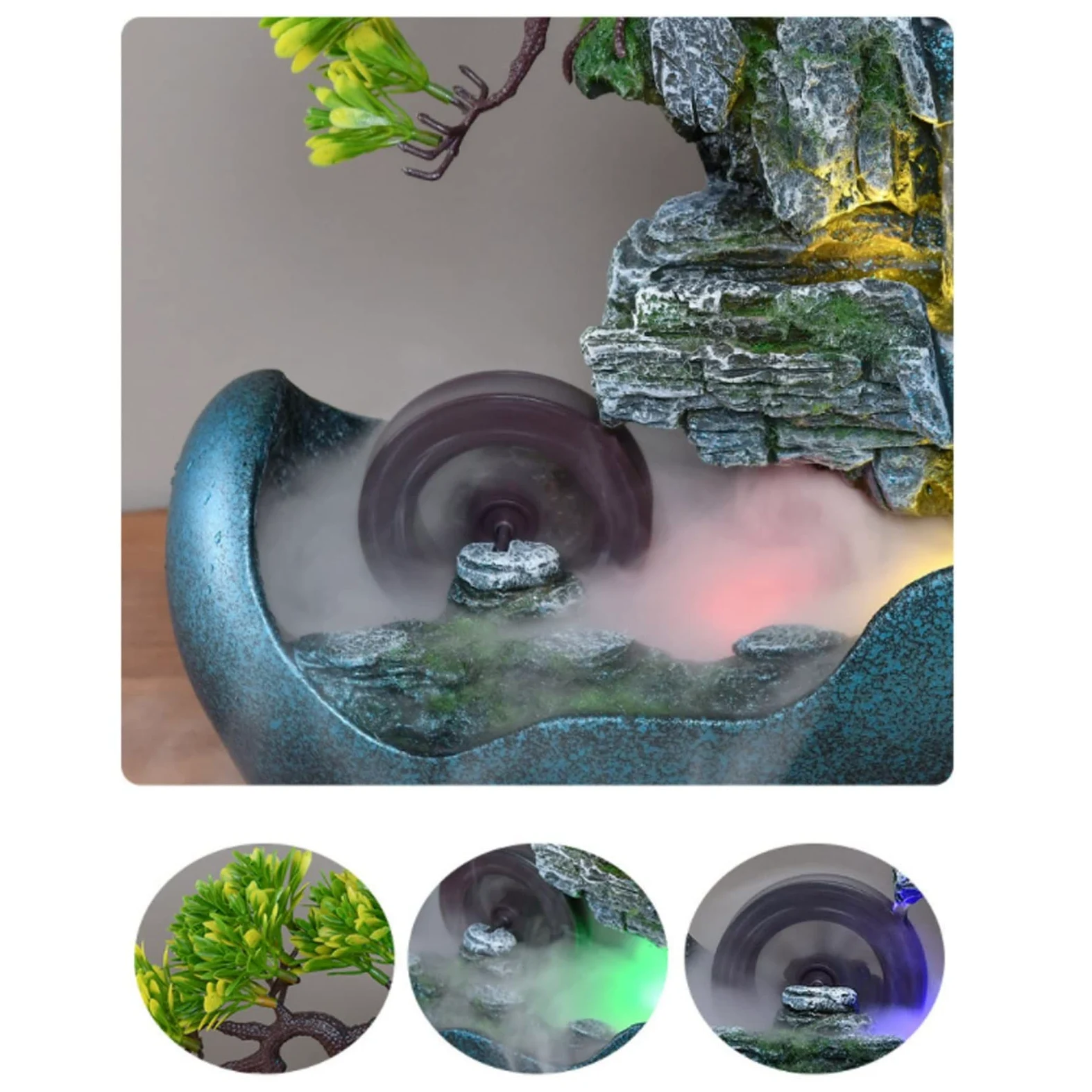 Fontana Da Tavolo Fontana D'Acqua Da Tavolo Con Design Bonsai Artificiale Cascate Da Interno Fontane Decorative Feng Shui Fontana Da Tavolo Con Pompa Automatica I Migliori Regali Per La Casa Per Amic