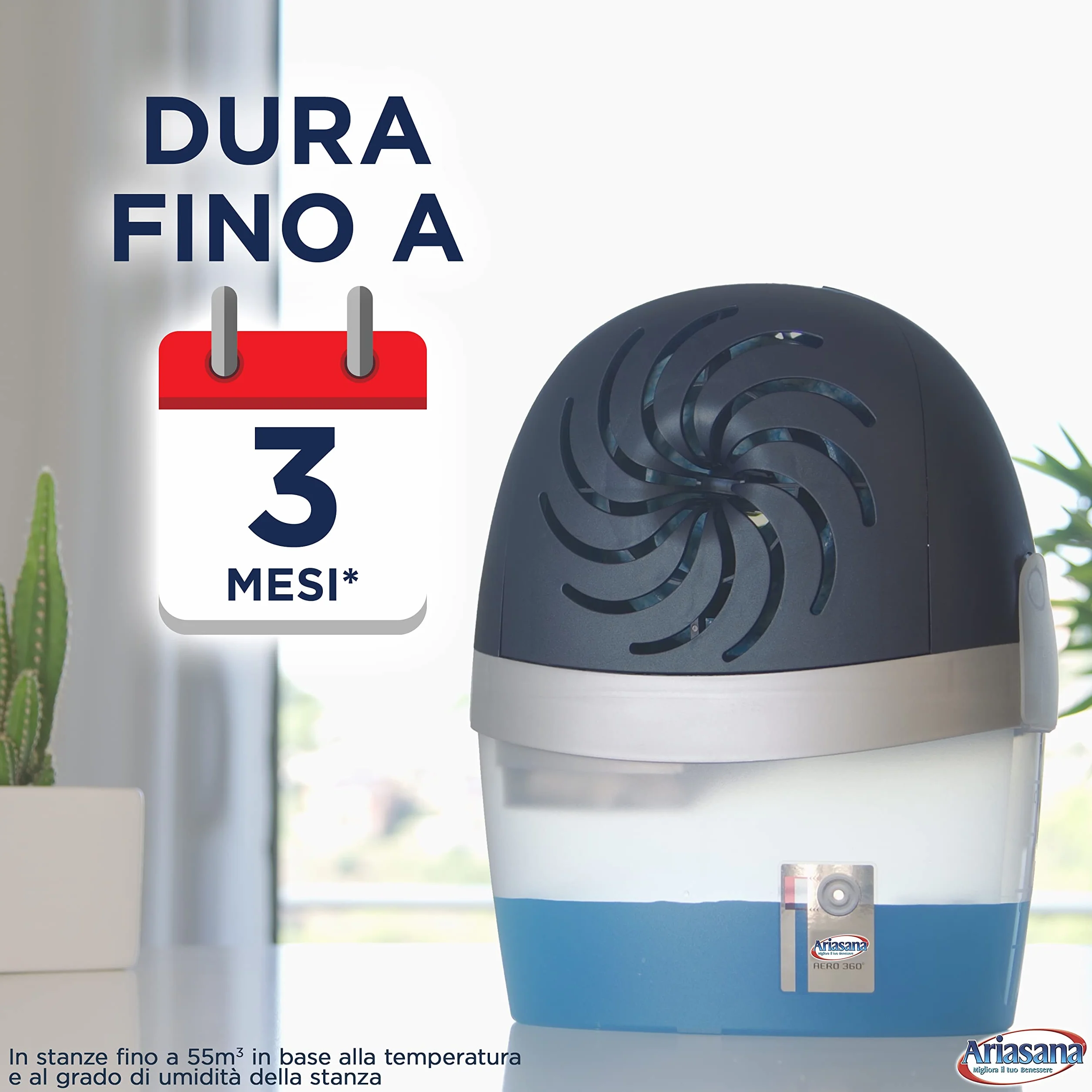 Ariasana Aero 360° Ricarica TAB Lavanda per dispositivo Aero 360° kit, assorbi umidità in Tab profumata rilassante, elimina i cattivi odori, aromaterapia, 2 TAB da 450g