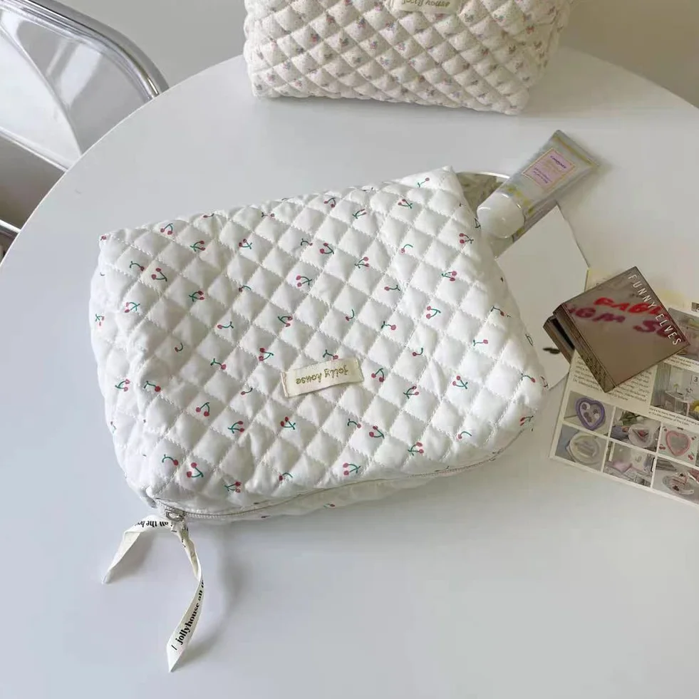 Aucuu Borsa da Toilette da Viaggio Beauty Case Floreale Trucco Organizer per Cosmetici