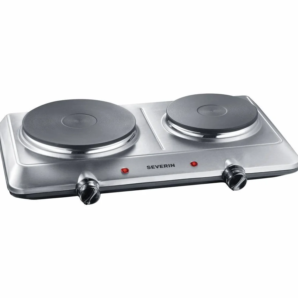 SEVERIN DK 1014 Fornello elettrico a due fuochi 1500W 1000W ghisa acciaio inox