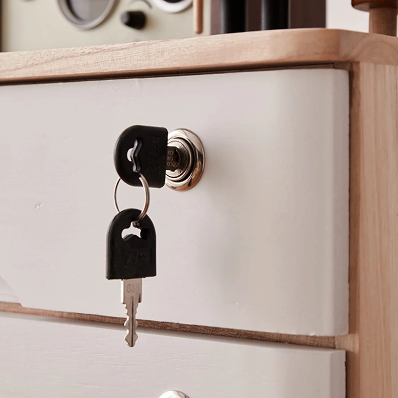 Scrivania in legno con serratura con divisori per schedario, 14 ripiani, per scrivania e sicurezza, perfetta per uso domestico e ufficio.
