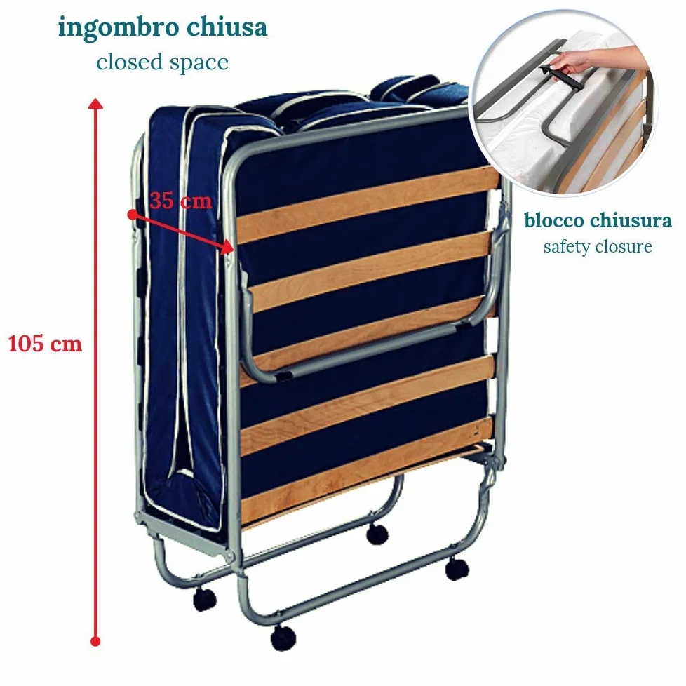 Evergreenweb - Brandina Pieghevole con Materasso in Waterfoam 80x190 Alto 10 cm + Cuscino in Memory Foam Gratis, Kit Letto Singolo Rete a Doghe in Legno e Materasso in Poliuretano Ortopedico Offerta