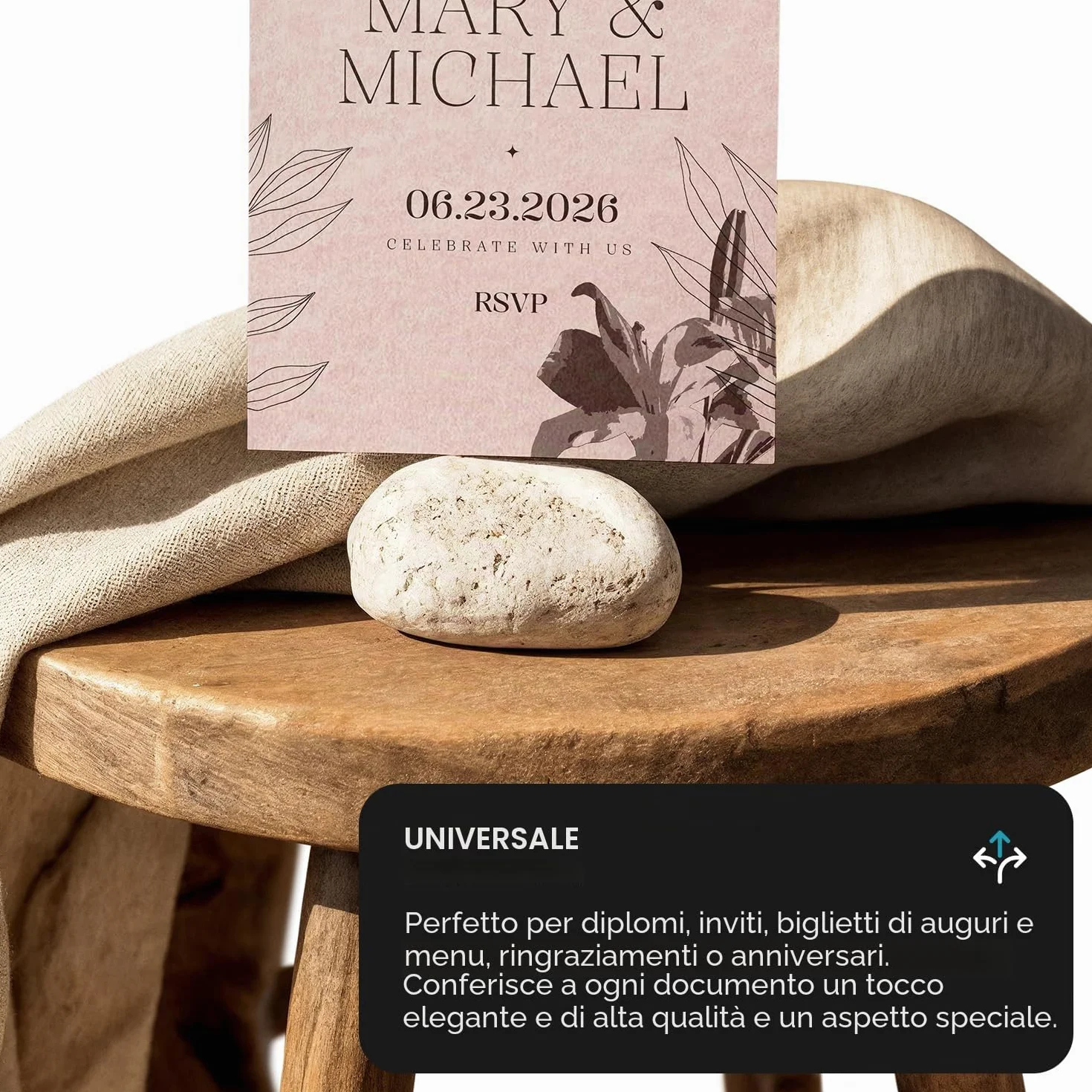 Aster Laguna Sand carta decorativa effetto marmo beige chiaro A4 210x297mm 180g 20x cartoncino marmorizzato
