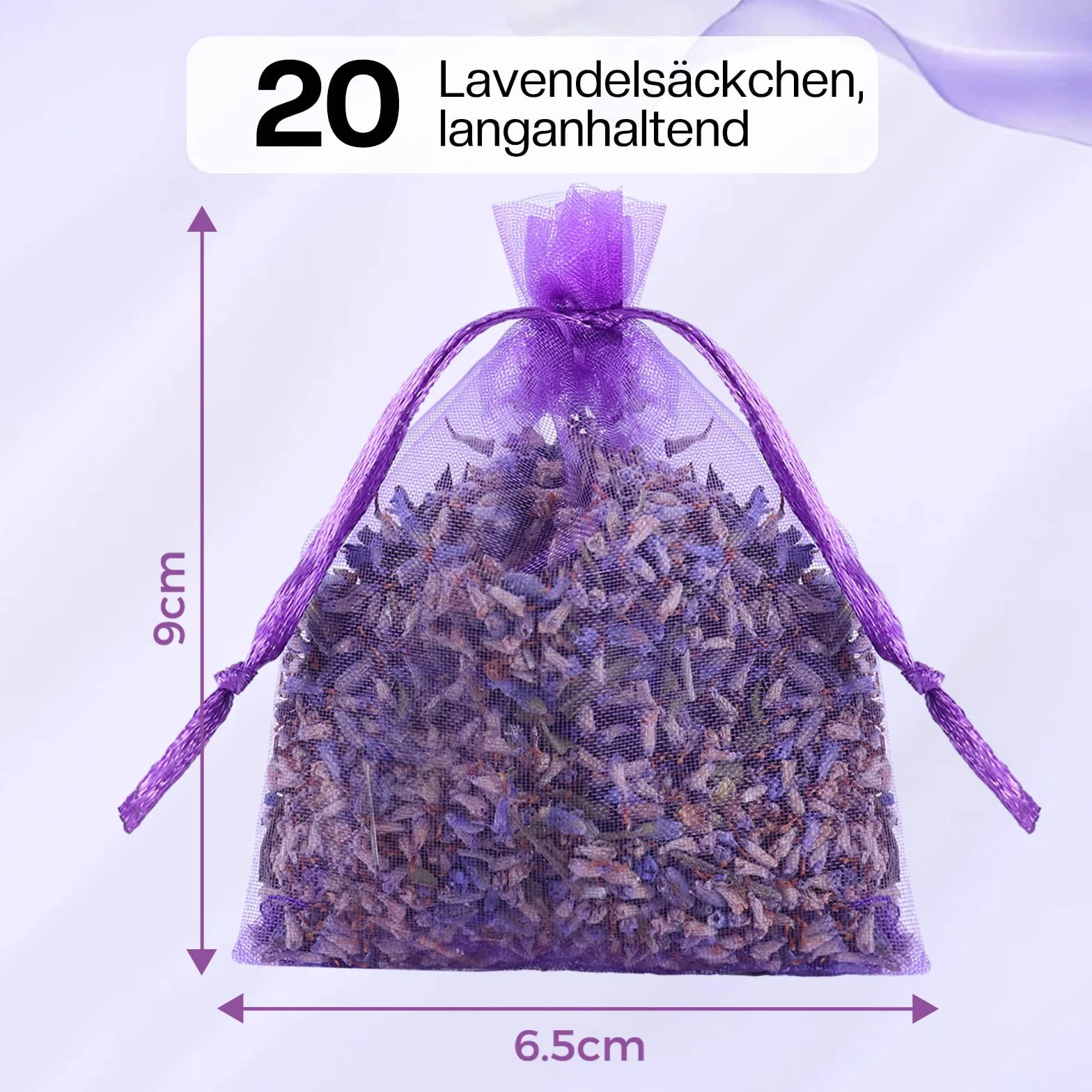 Sacchetti Profumati Lavanda - 20x Lavanda Vera Essiccata - Antitarme per Armadi Vestiti, Guardaroba, Cassetti - Profumatori Ambiente
