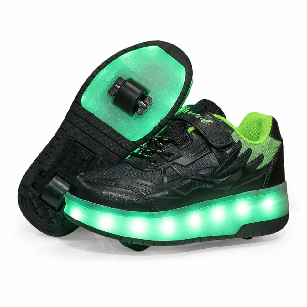 Scarpe con Rotelle Bambina Bambino Sportive Skateboard Sneakers Rotelle a Scomparsa 29-41 EU