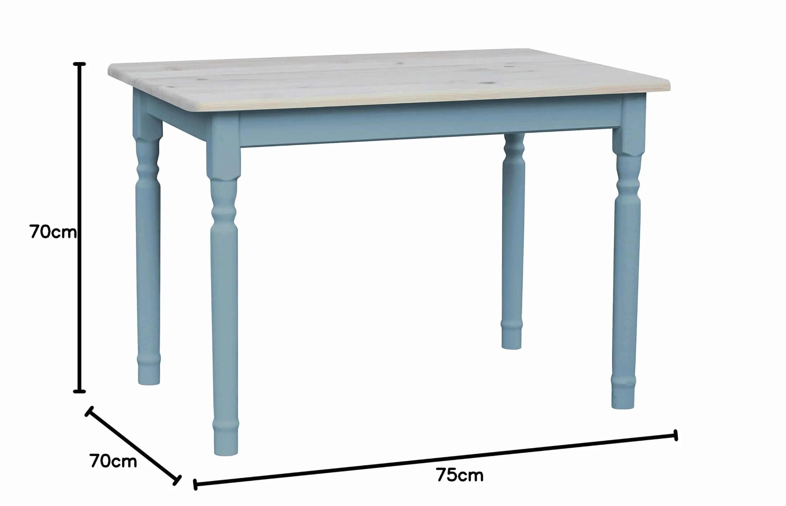 k koma Tavolo da pranzo Blau in legno massiccio di faggio in stile rustico - NUOVO (70 x 120 cm)