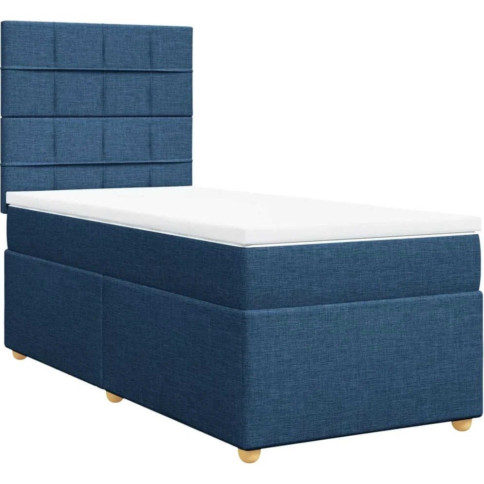 vidaXL Giroletto a Molle con Materasso Blu 80x200 cm inTessuto