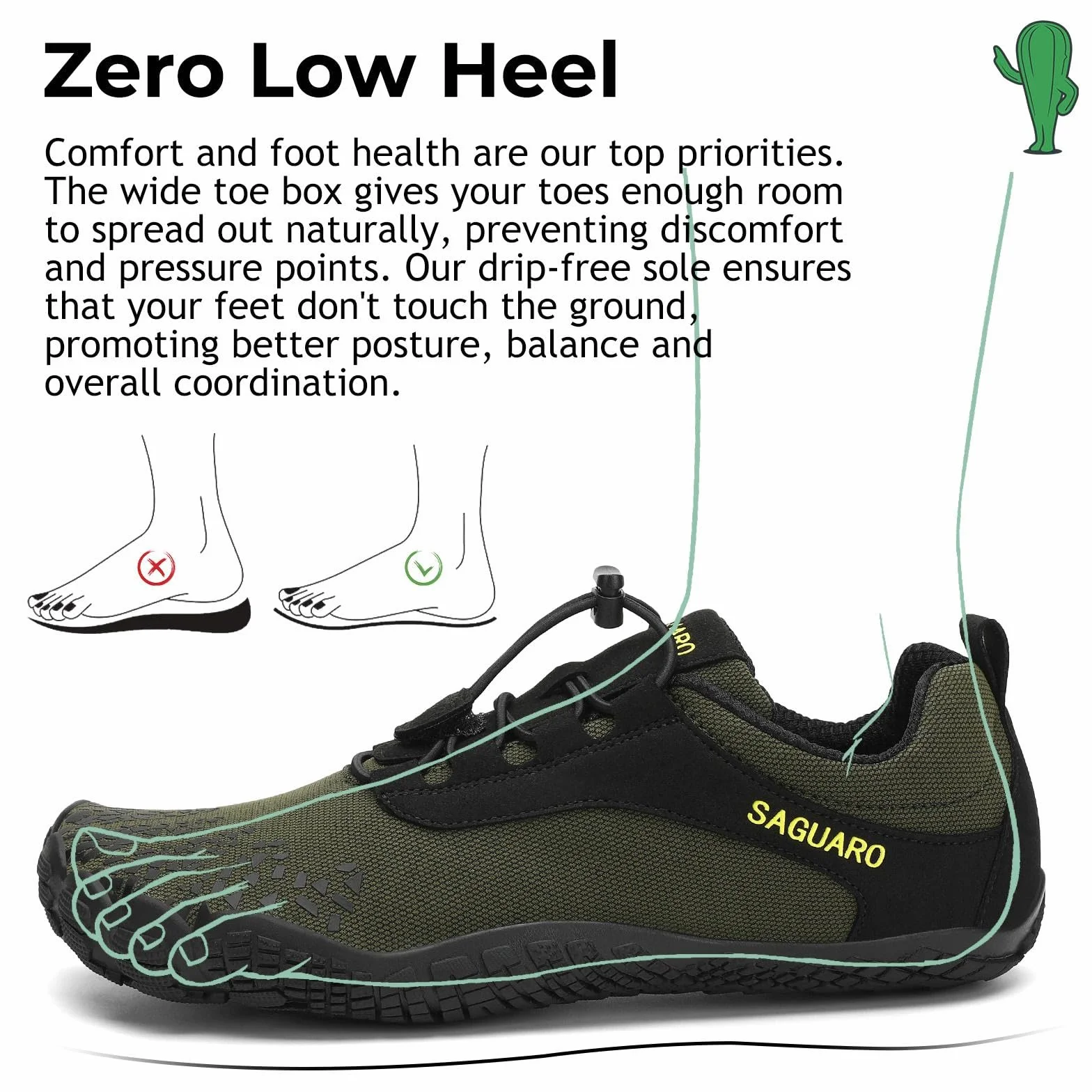 Saguaro Scarpette da Piedi Nudi Donna Minimaliste Barefoot Scarpe Uomo Antiscivolo Traspirante