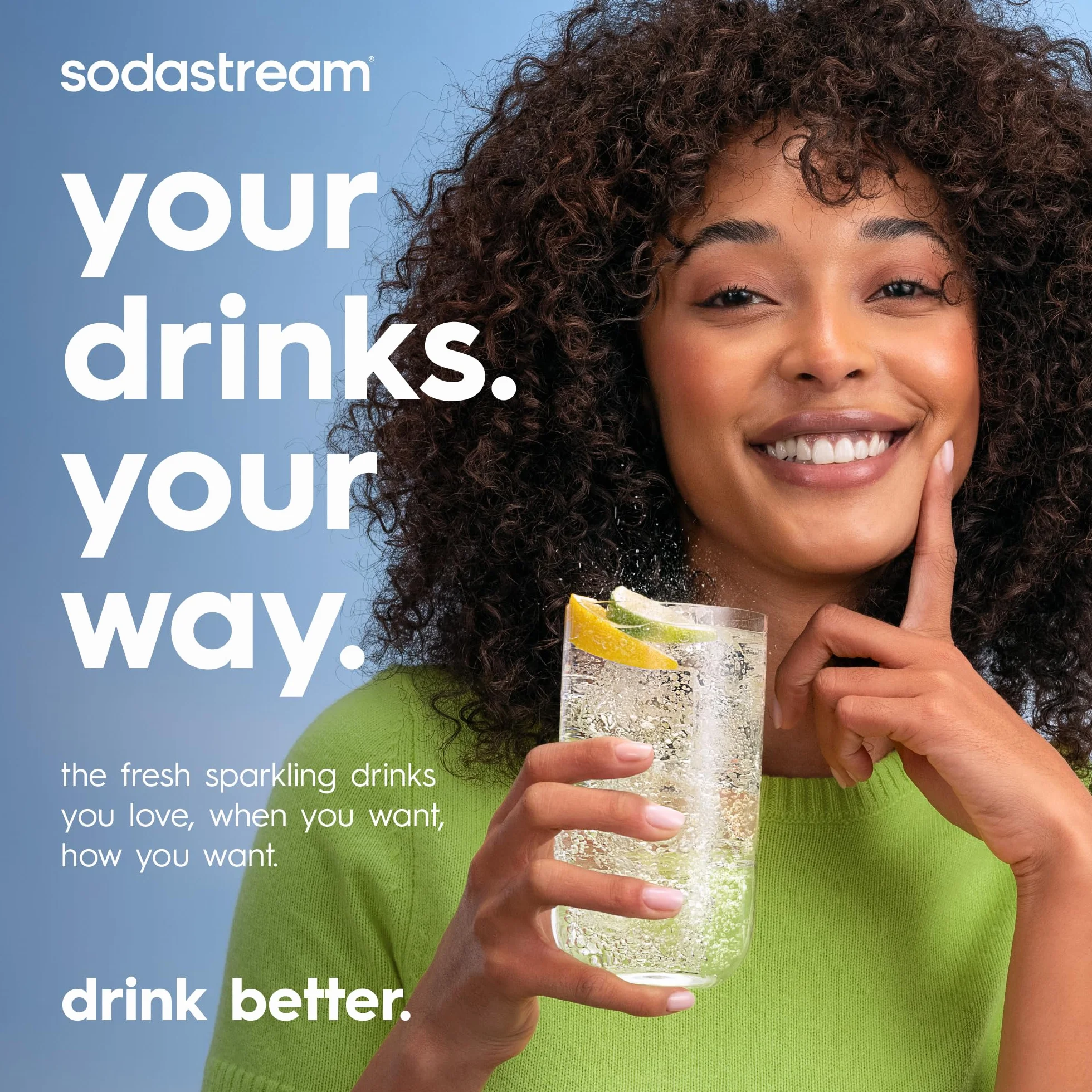 Sodastream Enso Gasatore acciaio inossidabile acqua frizzante Bombola Co2 Bottiglia 1L lavabile lavastoviglie