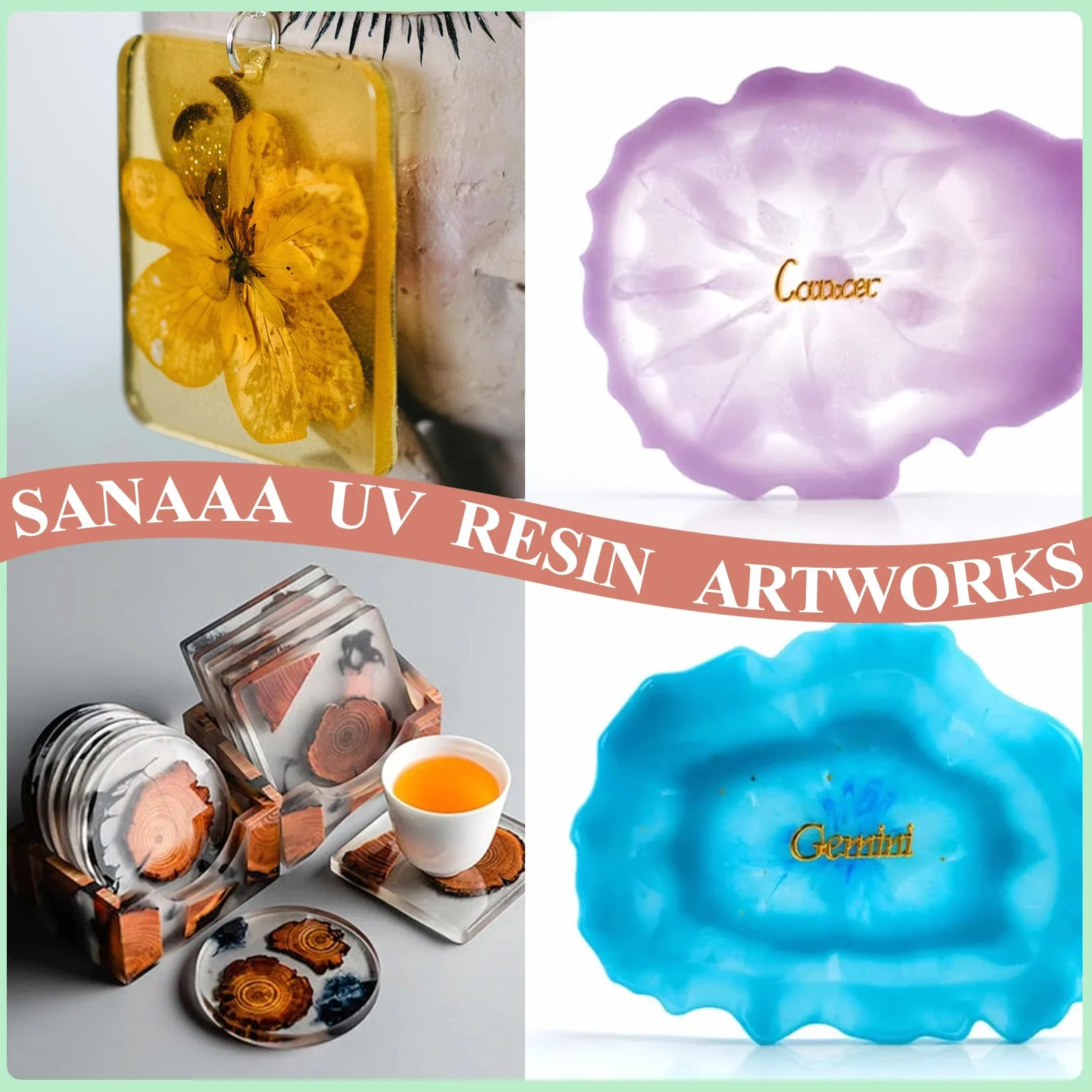 SANAAA Resina UV Trasparente Dura 200 g, Resina a Bassa Viscosità, Colla Polimerizzazione Rapida Con Luce Solare Ultravioletta Per La Creazione Di Gioielli e Decorazioni Artigianali