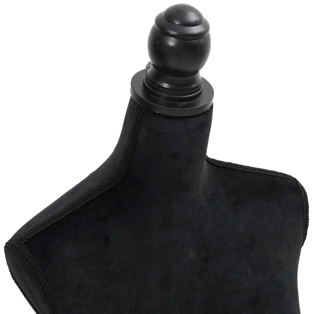 vidaXL Busto Sartoriale Donna Nero in PE Manichino con Supporto Espositore