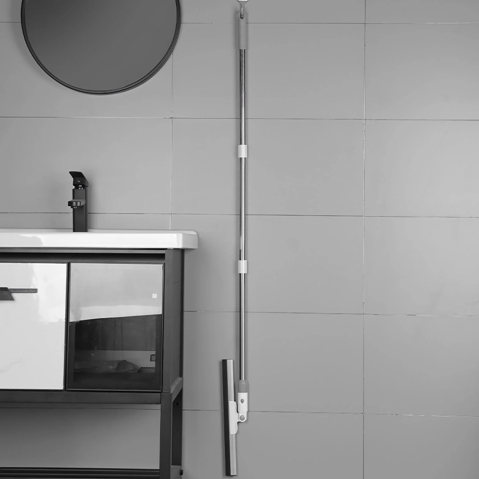 Tergipavimento con Manico in Gomma per Impieghi Gravosi Spingiacqua con Spazzola per Pavimenti
