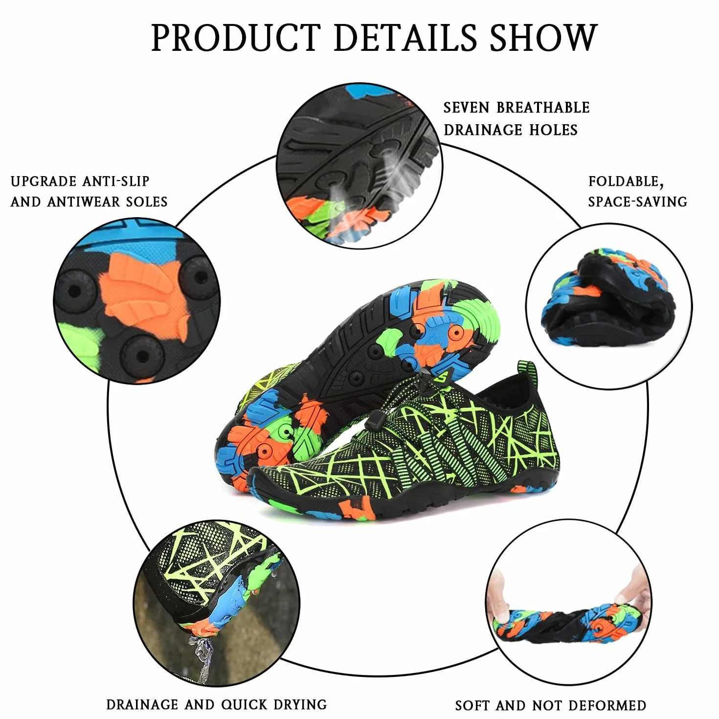 SAGUARO Scarpe da Scoglio Antiscivolo Asciugatura Rapida Uomo Donna Mare Spiaggia Surf Gr.35-48 EU