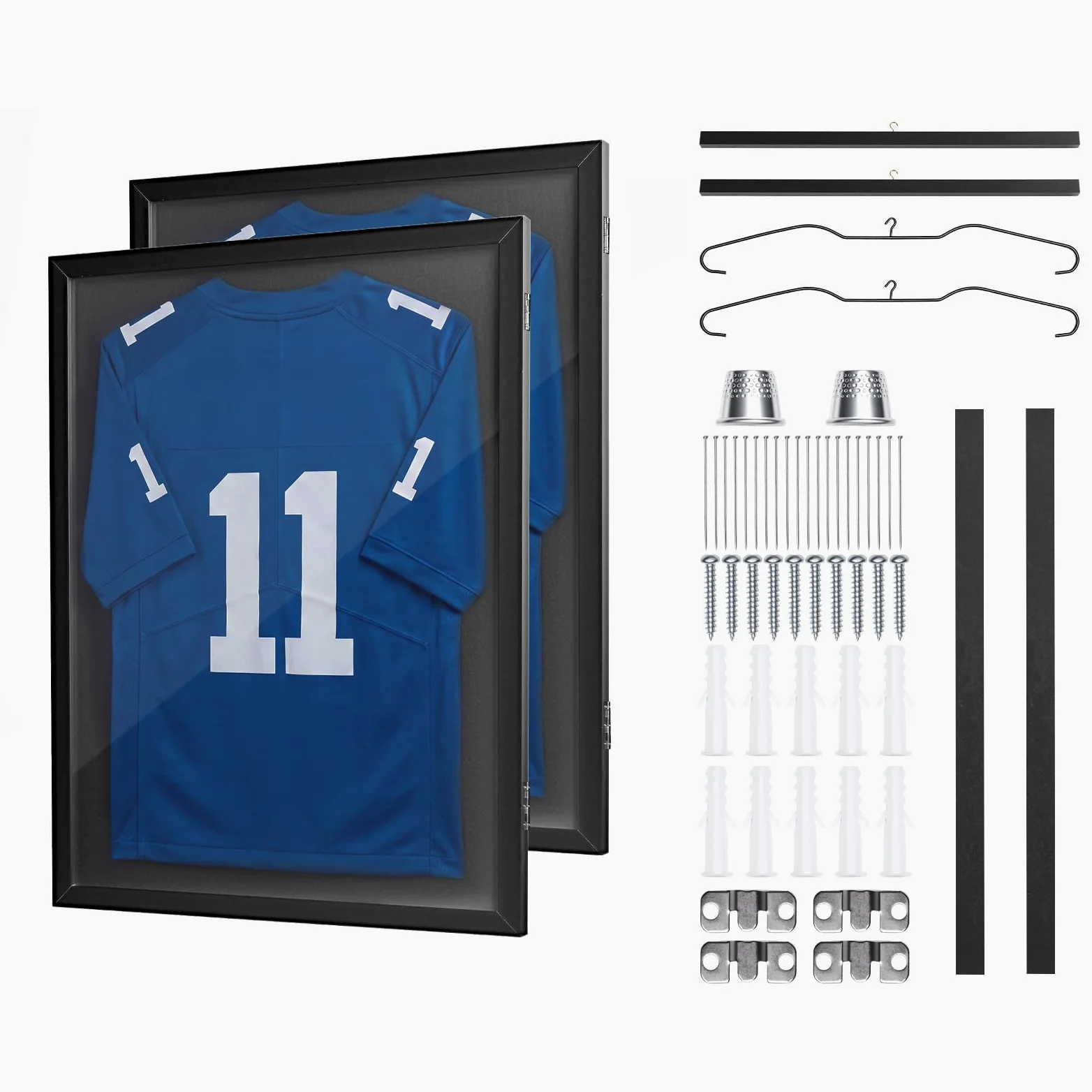 VEVOR Cornice per Maglia da Calcio, Cornice 2 pz per Maglie Sportive in Legno Pannello in PC Trasparente Protezione UV, Espositore per Maglie da Baseball Basket Calcio, 590 x 795 mm Collezionismo