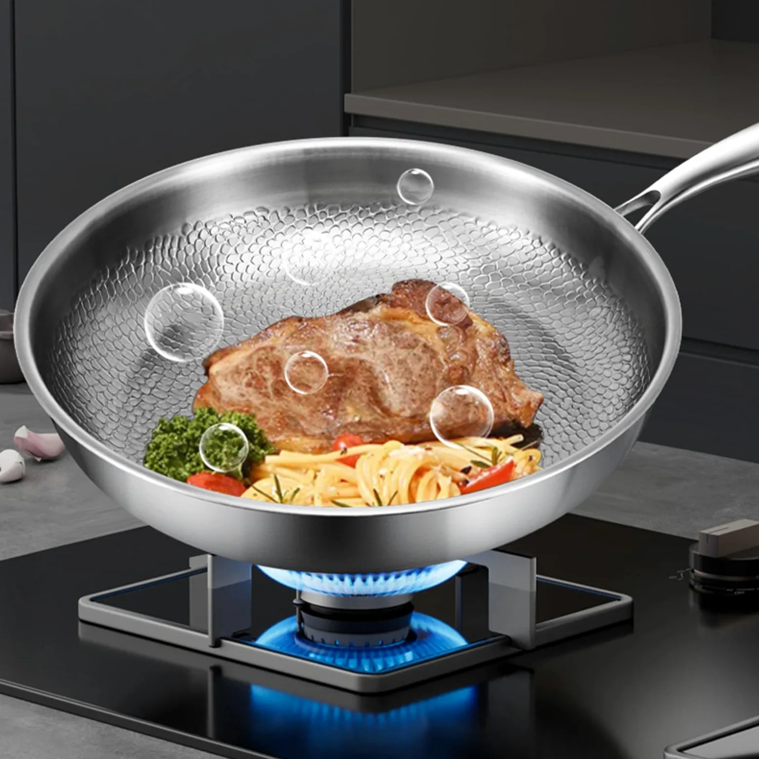 Generico Padella Tegame Multiuso Antigraffio | Tegame Per Induzione Con Coperchio Per Induzione, Fornello Elettrico, Campeggio, Cucina, Ristorante, Cottura Al Forno,